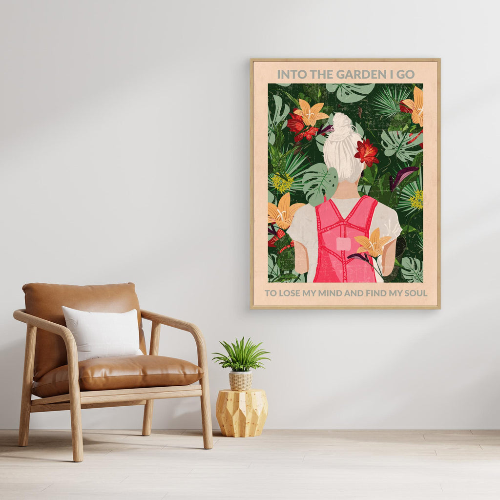 Into the Garden (grey) by Wall Chart Art Studio Canvas