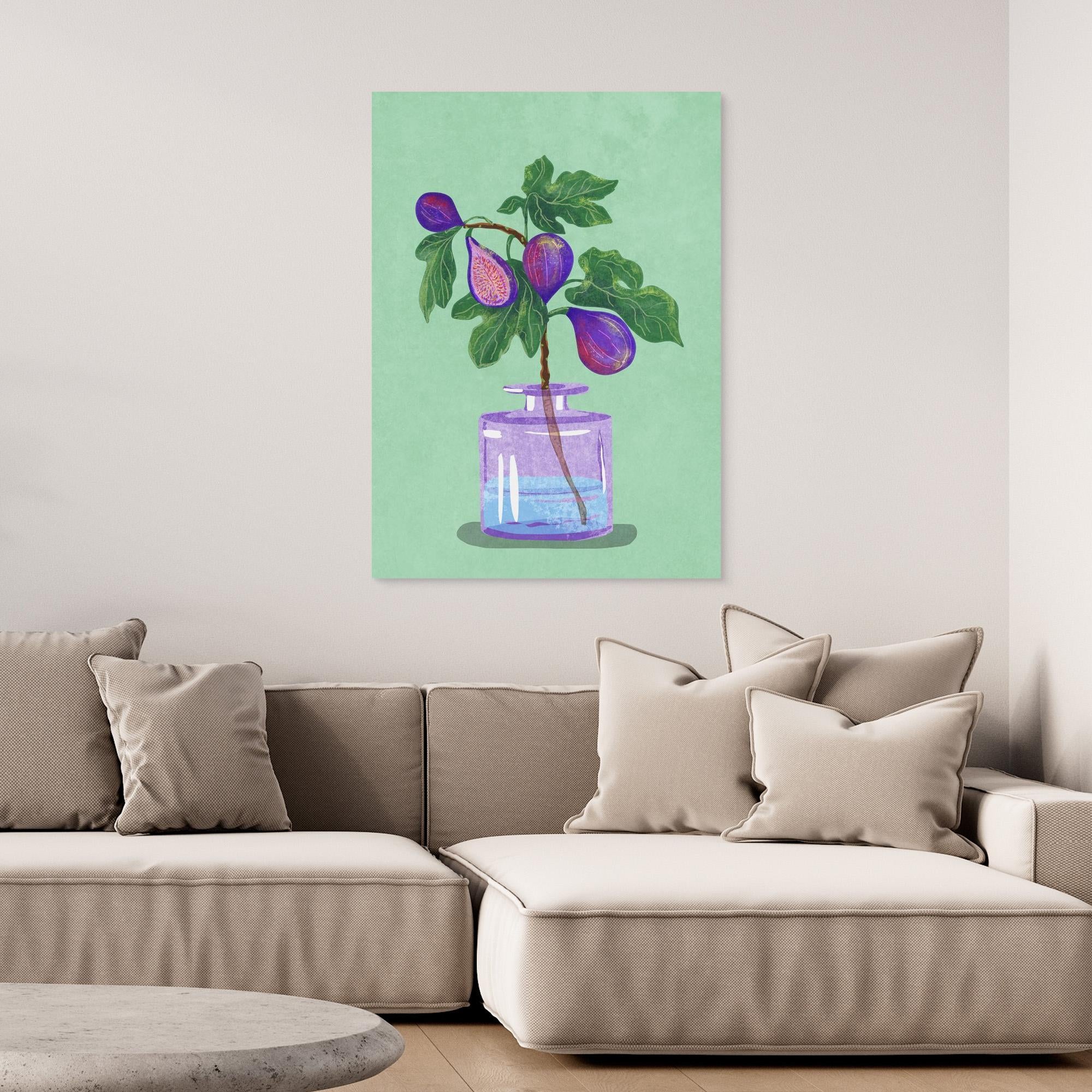 Figs Branch In Vase by Raissa Oltmanns Canvas