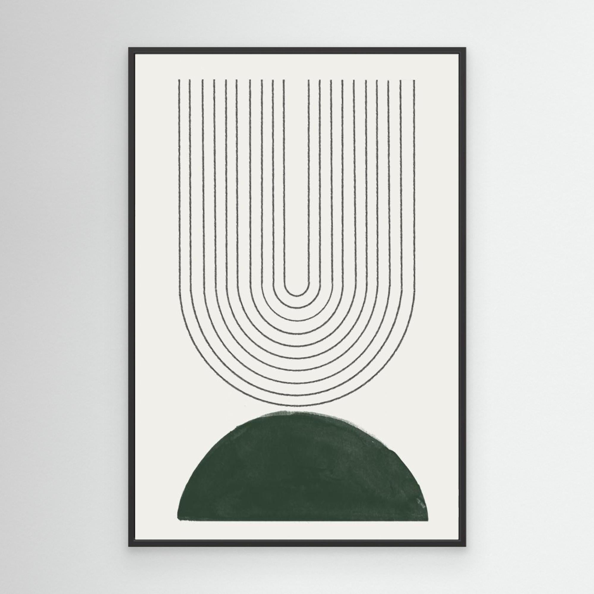 Green Mid Century Modern No.5 by The Miuus Studio Canvas