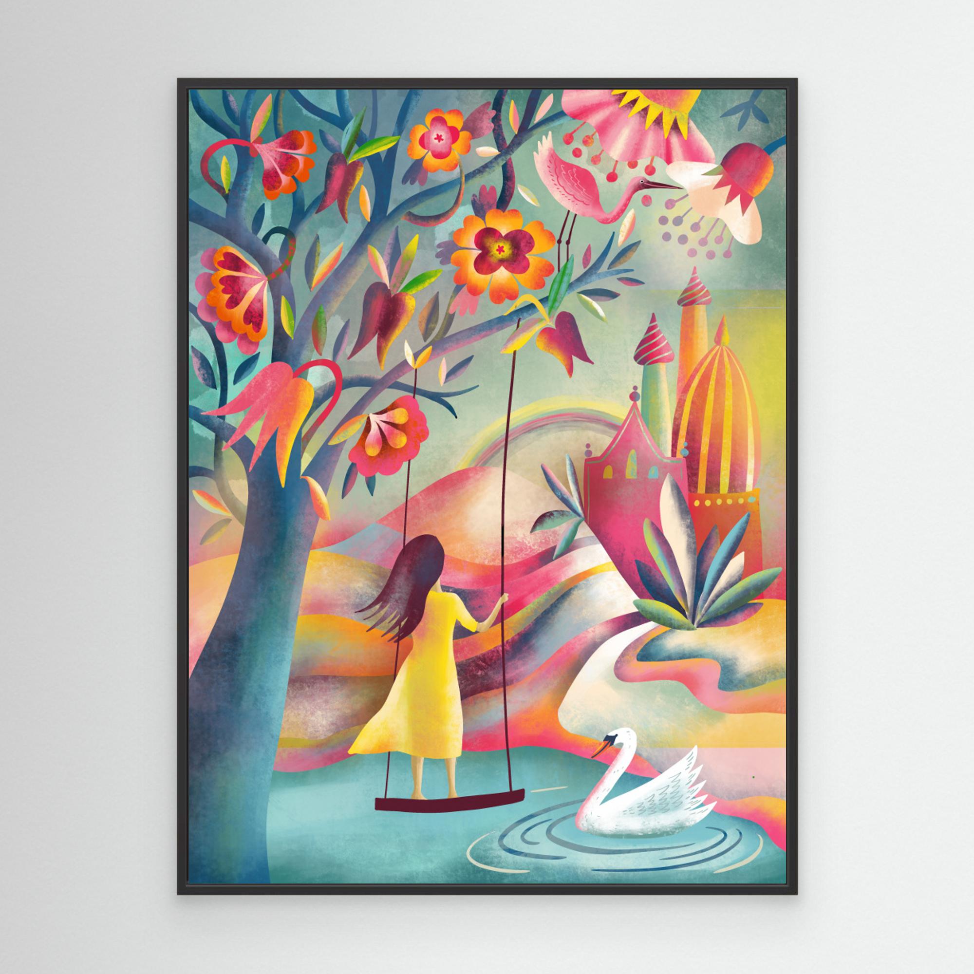 Woman With Dream Palace by Uta Krogmann Canvas