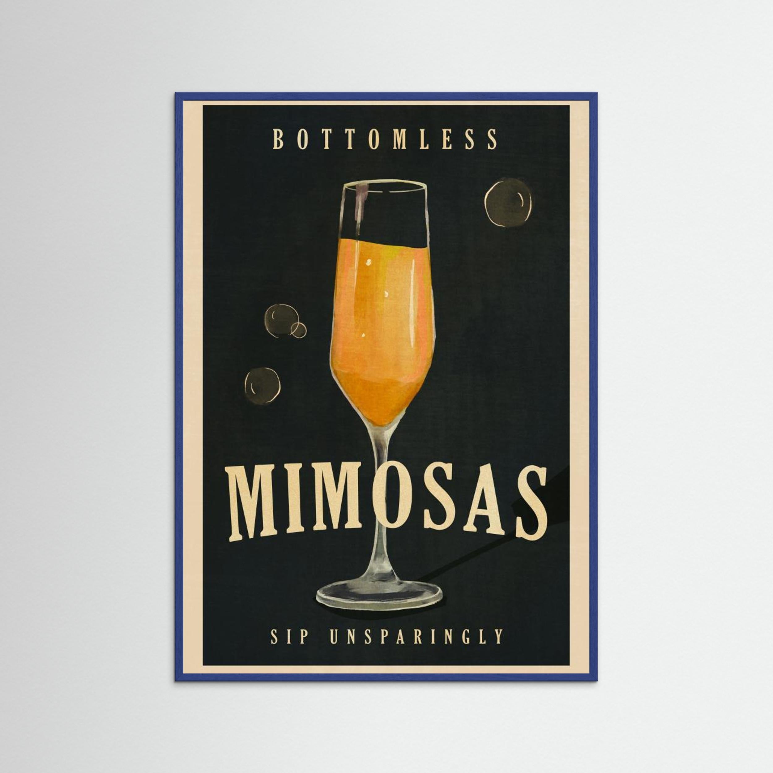 Bottomless Mimosas Art Deco Cocktail Bar Art by The Whiskey Ginger