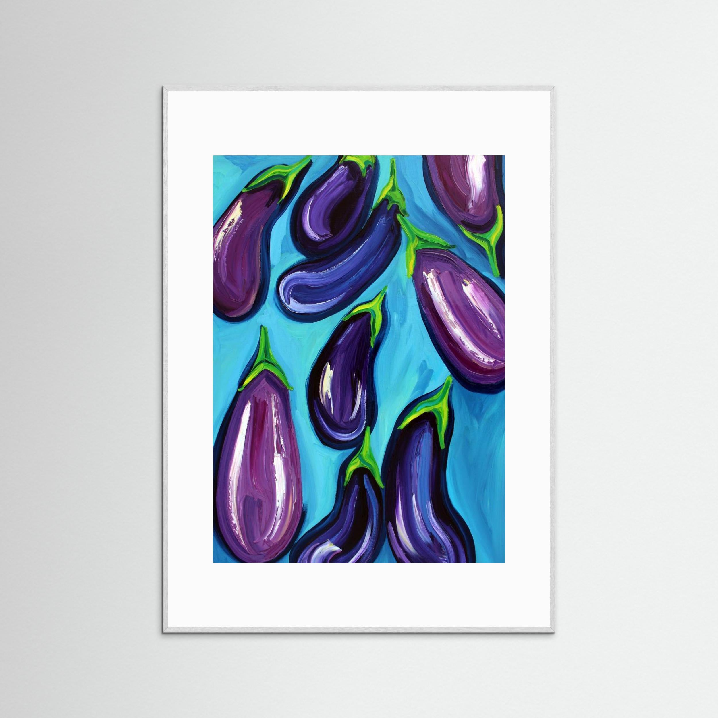 Aubergines Rain by Alice Straker Fine Art Paper 