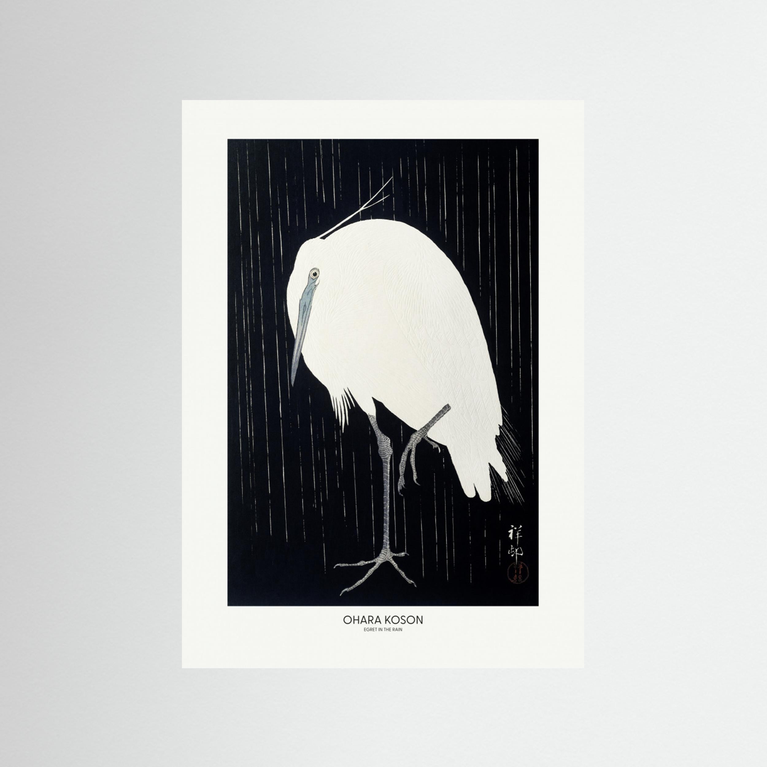Egret In The Rain Fine Art Paper 