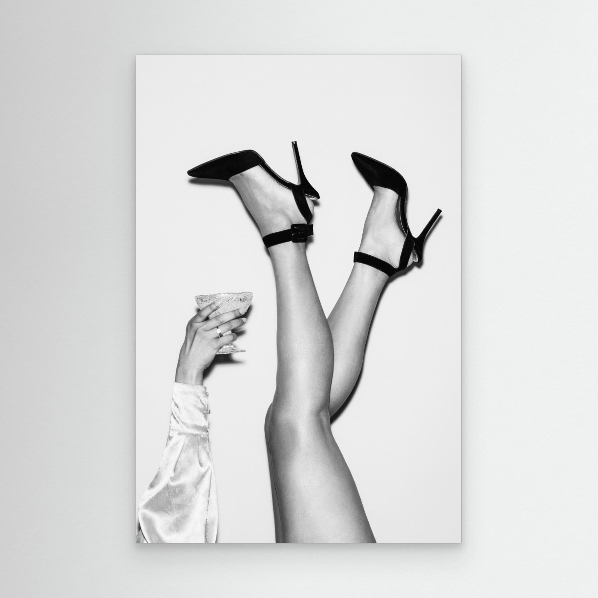 Feet and Cocktail B&w by Pictufy Studio Iii Canvas