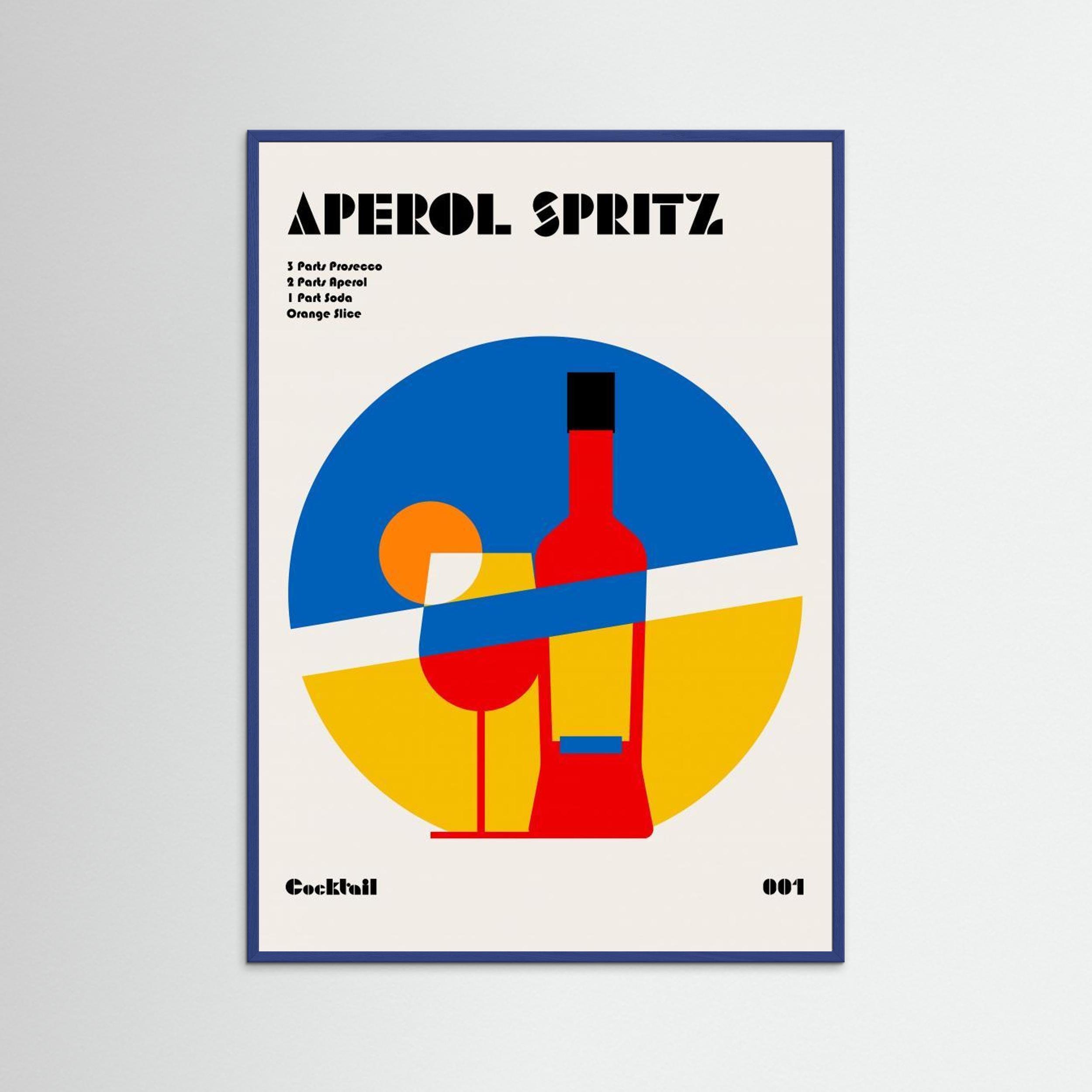 Aperol Spritz Cocktail Bauhaus Art Print by Retrodrome