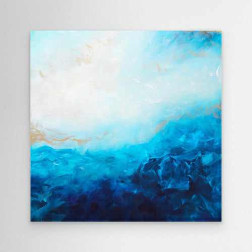 Blue Sea, golden Sunlight 2 by Françoise Wattré Canvas
