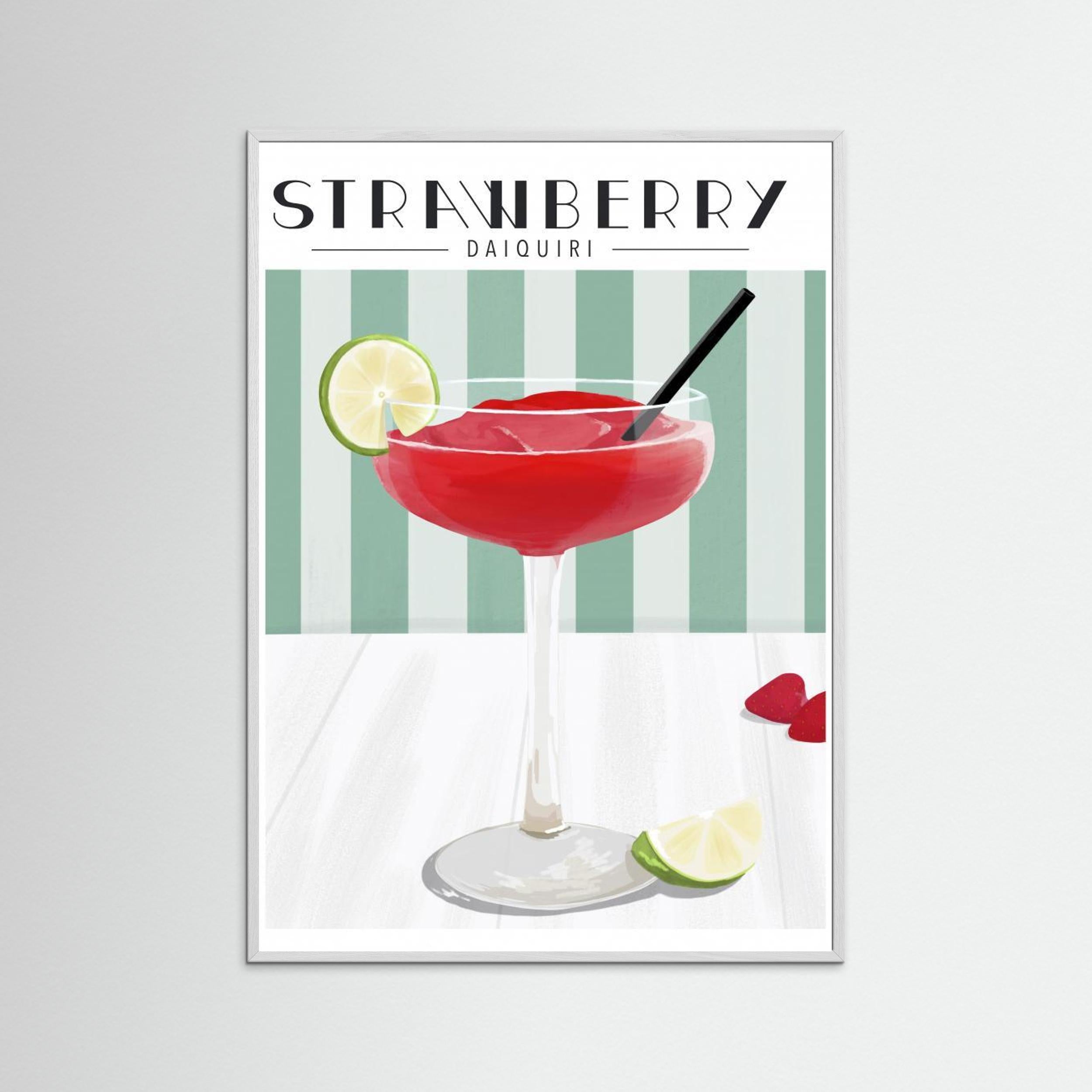 Strawberry Daiquiri by By Kammille Fine Art Paper 