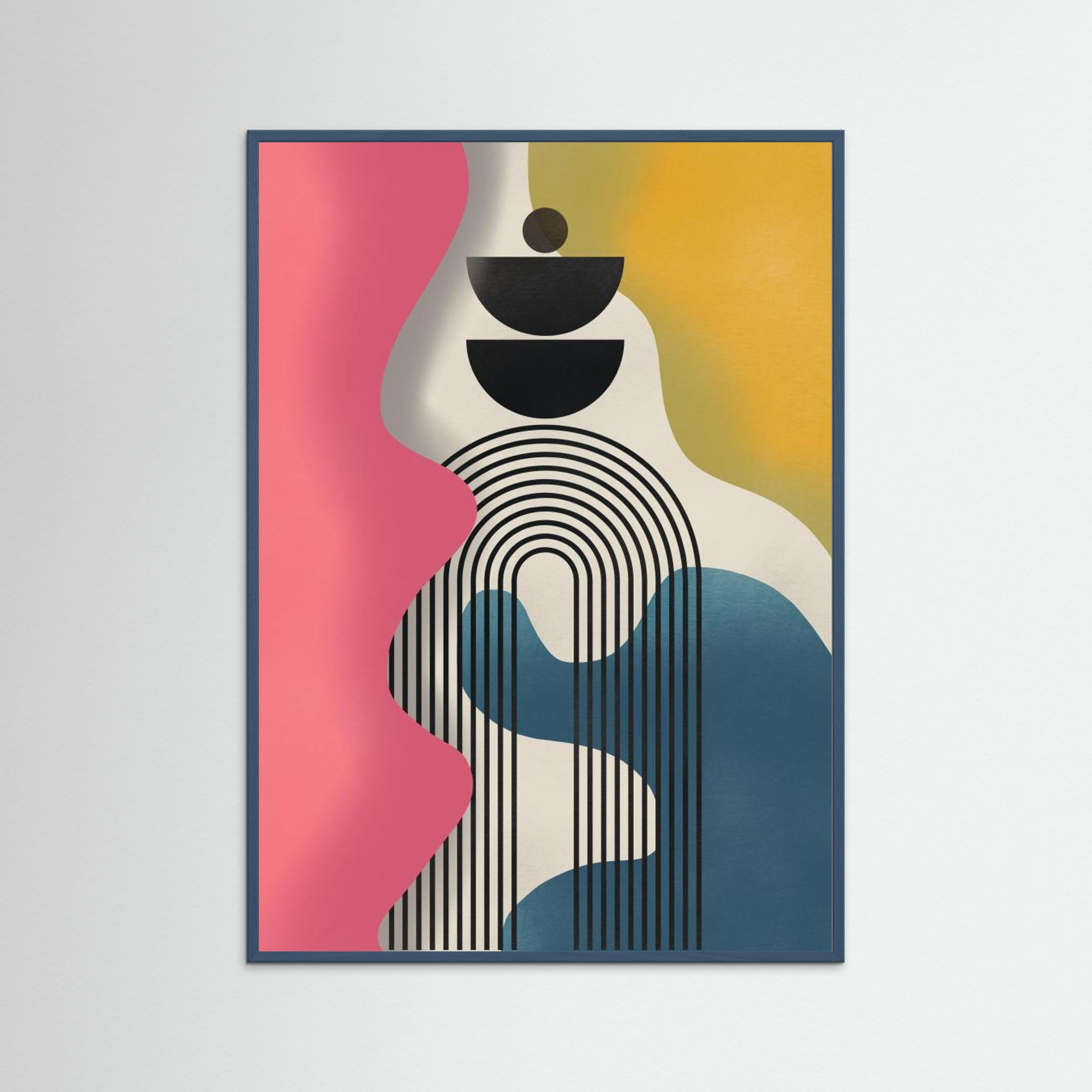 Mid Century Geometric Tricolor by Little Dean Fine Art Paper 