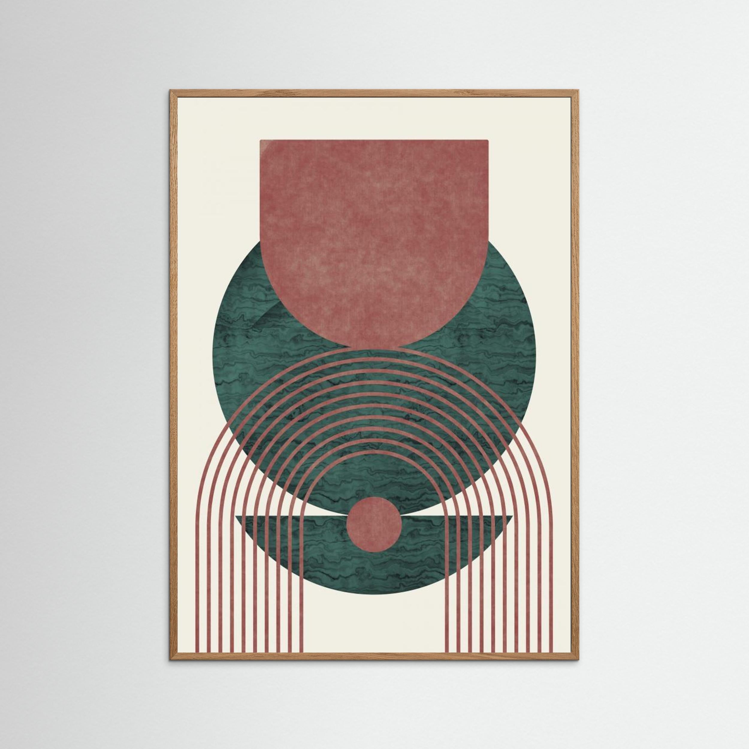 Aquamarine Marble Geometric Design by Little Dean Fine Art Paper