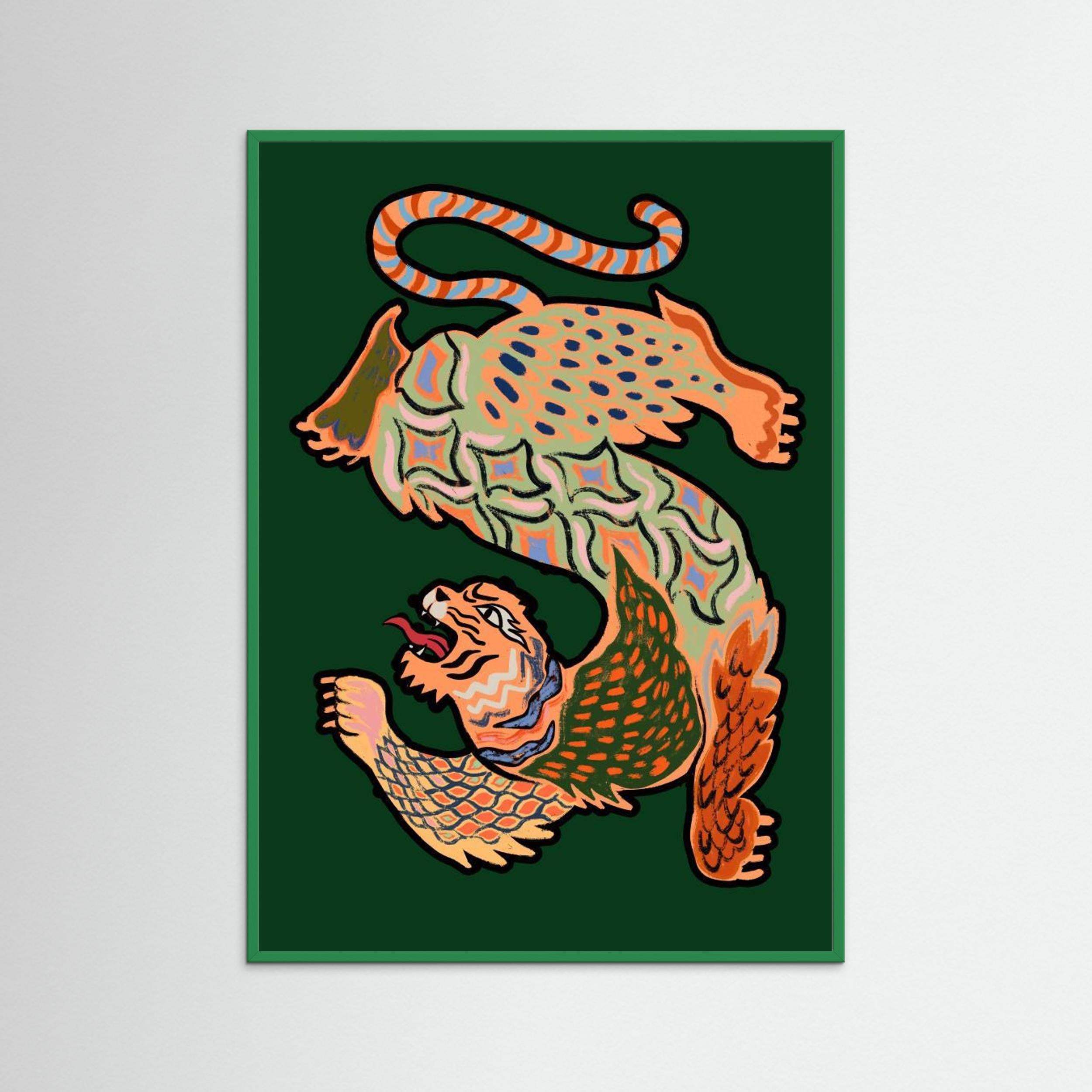 Asiantiger Green by Arty Guava Fine Art Paper