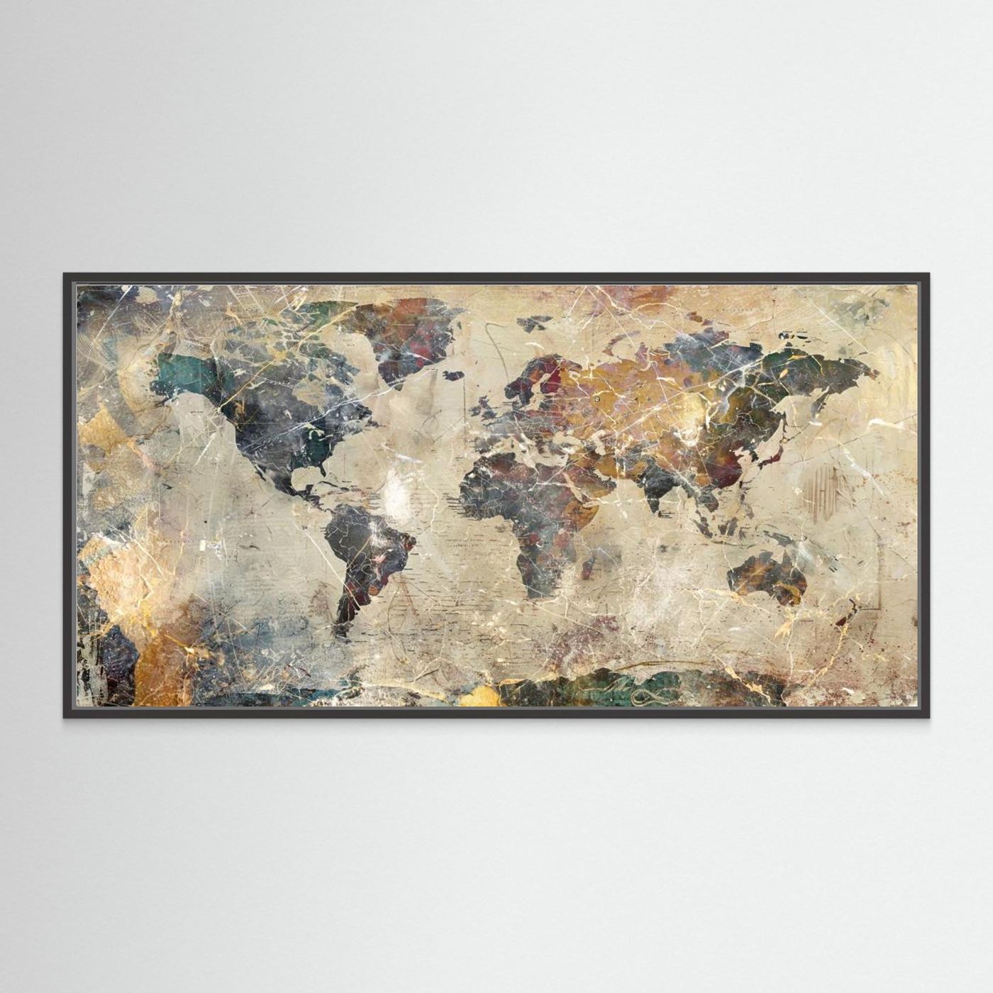 World Map Art Illustration 09 by Rafal Kulik Canvas