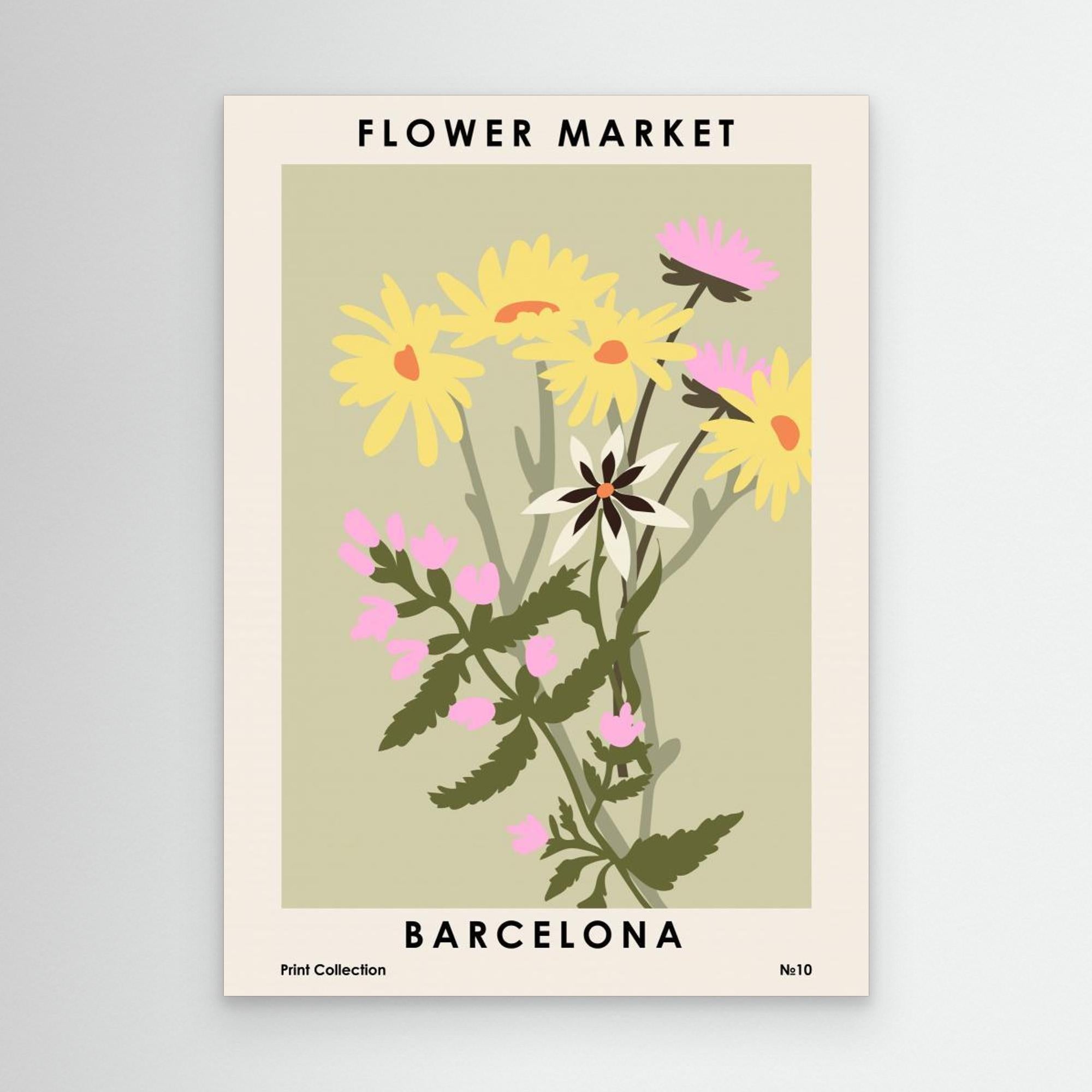Flower Market Barcelona by Nktn Canvas