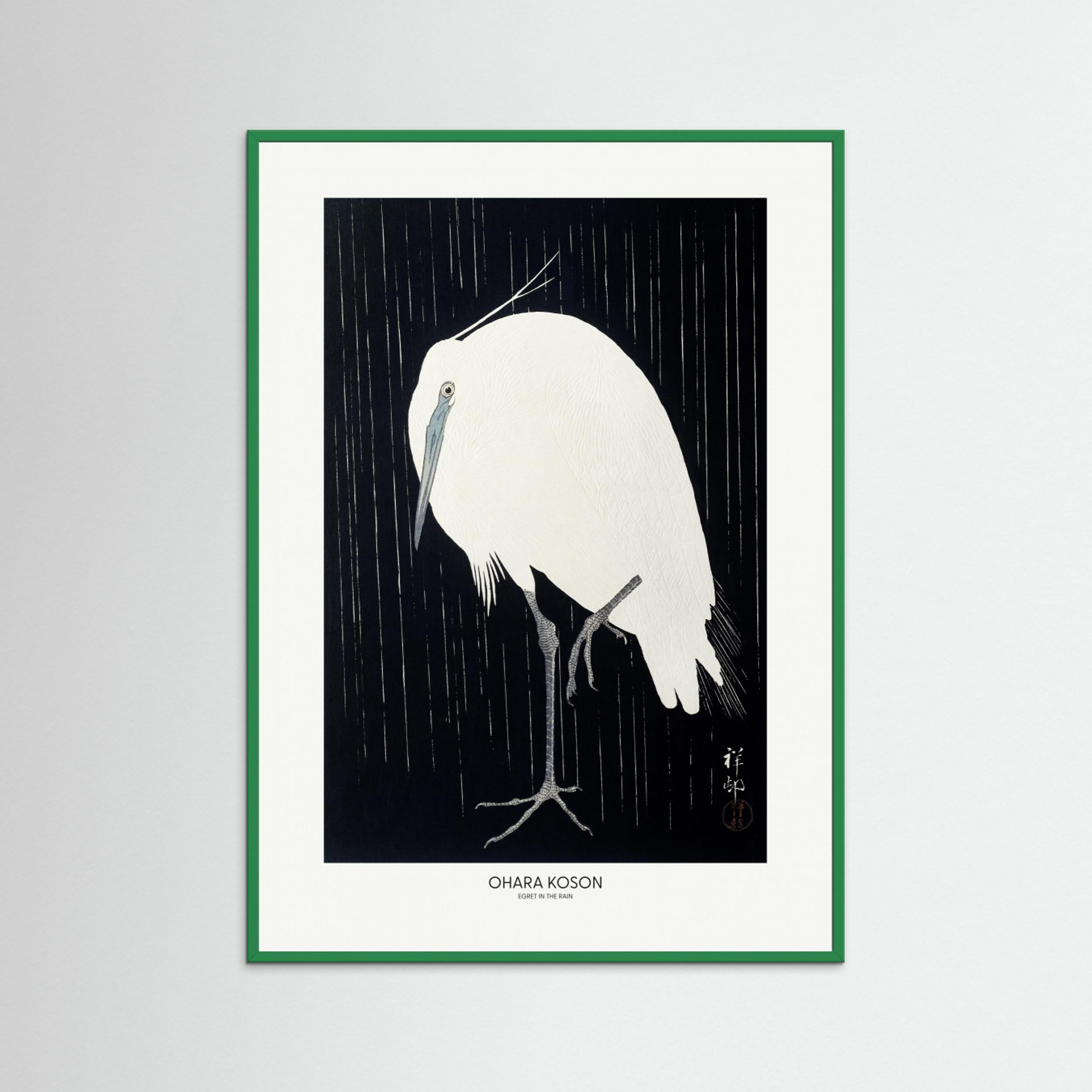Egret In The Rain Fine Art Paper 