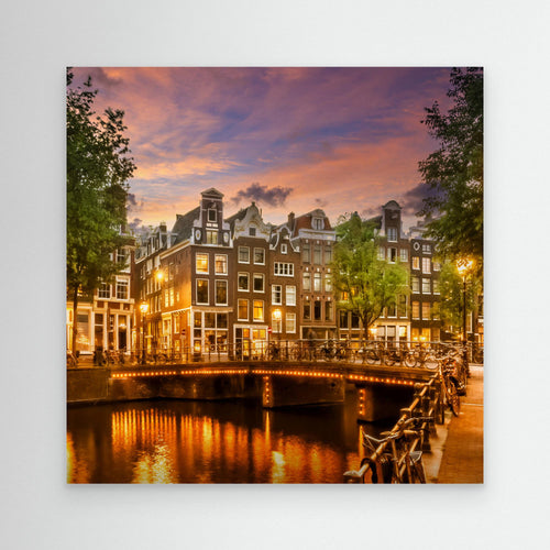 AMSTERDAM Idyllic impression from Singel by Melanie Viola Canvas