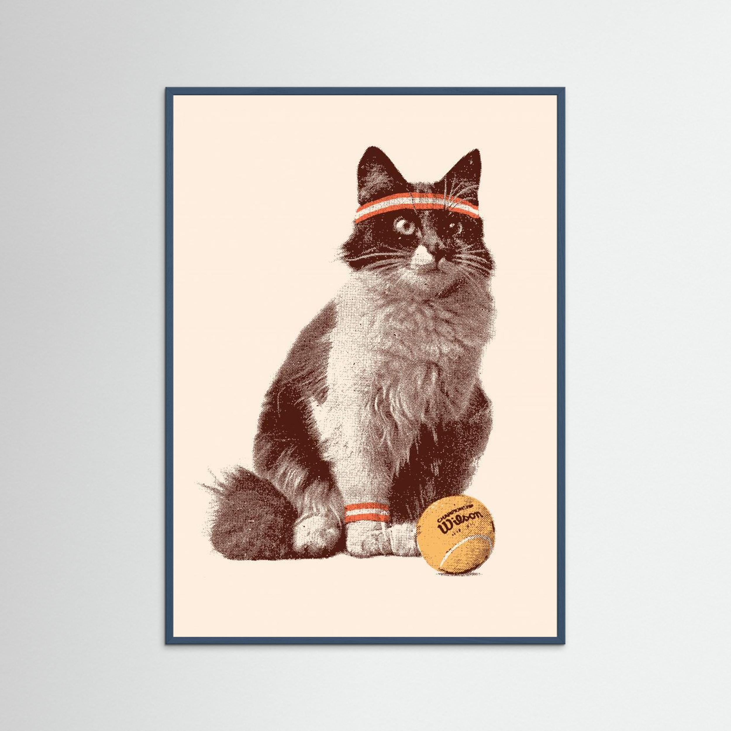 Chat Tennis by Florent Bodart Fine Art Paper