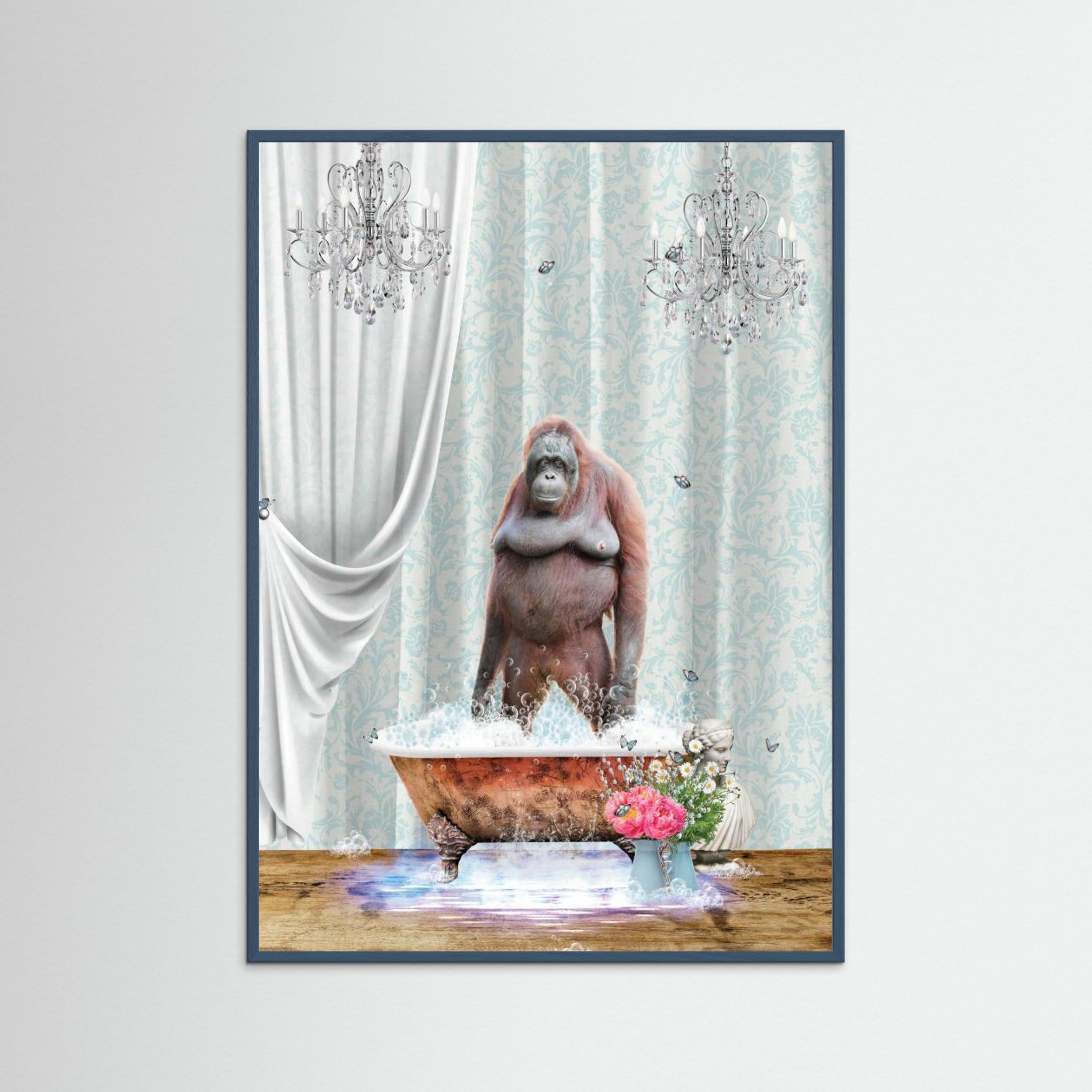 Orangutan &amp; Bubbles by Sue Skellern Fine Art Paper 