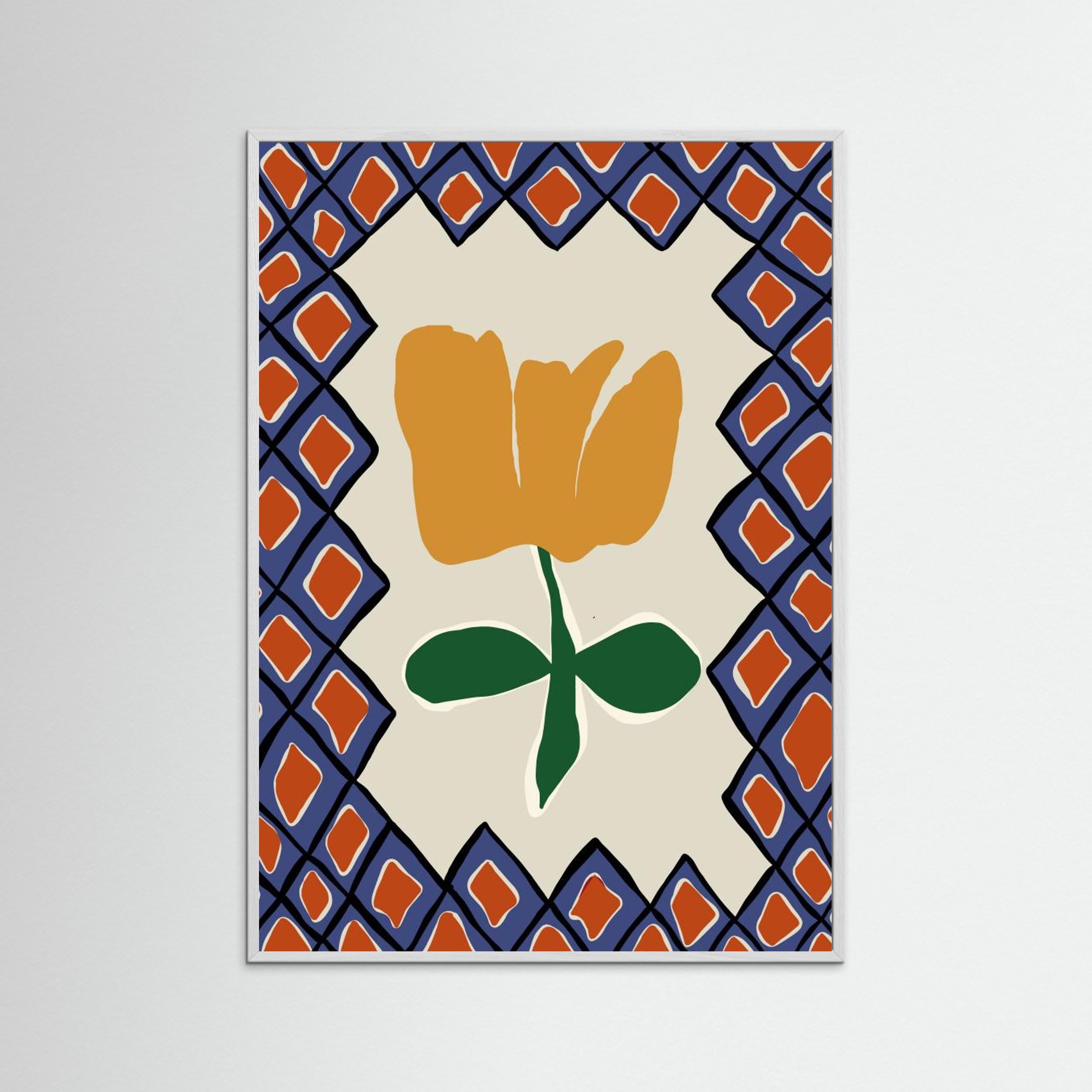 Petal plaid playtime II by Miho Art Studio Fine Art Paper 