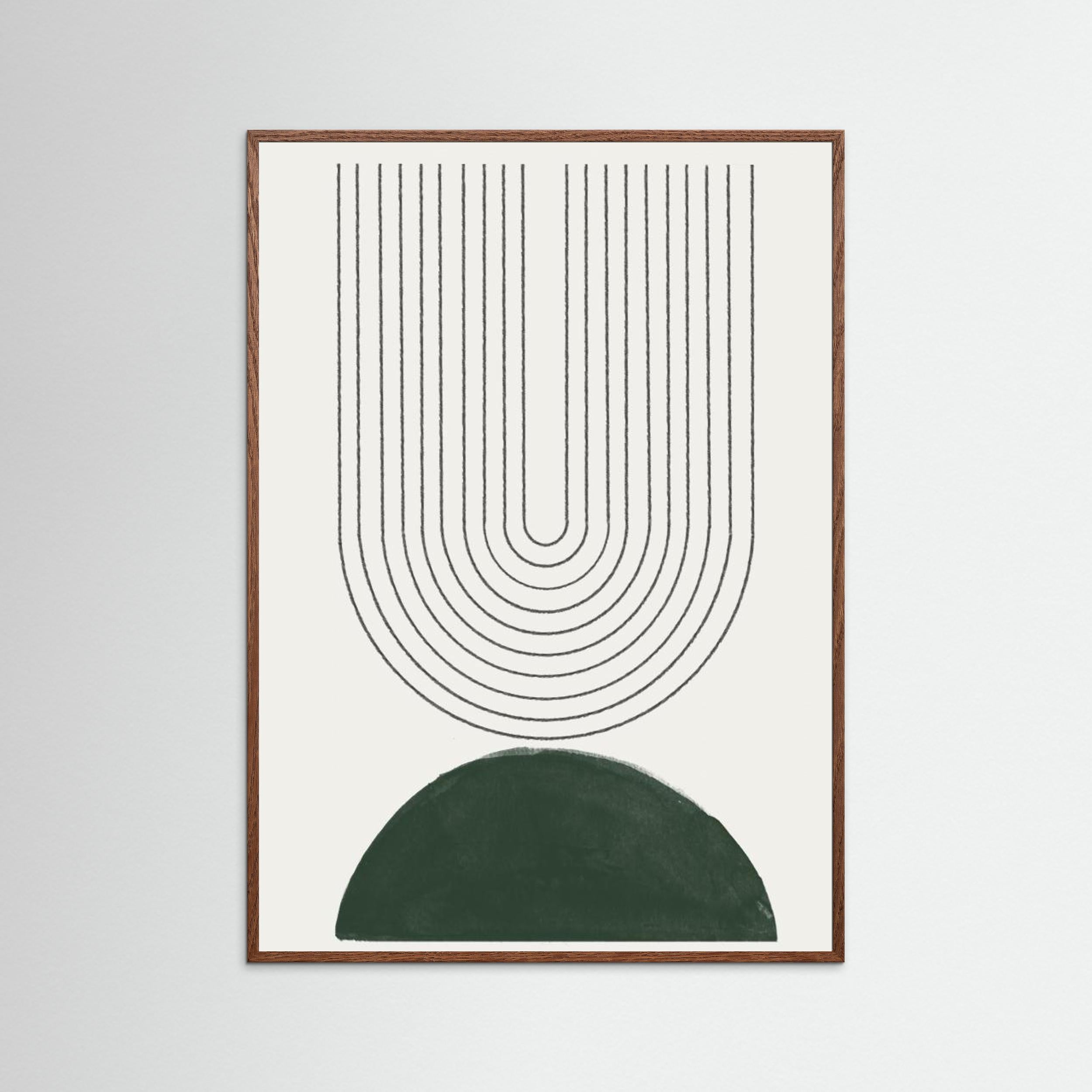 Green Mid Century Modern No.5 by The Miuus Studio Fine Art Paper