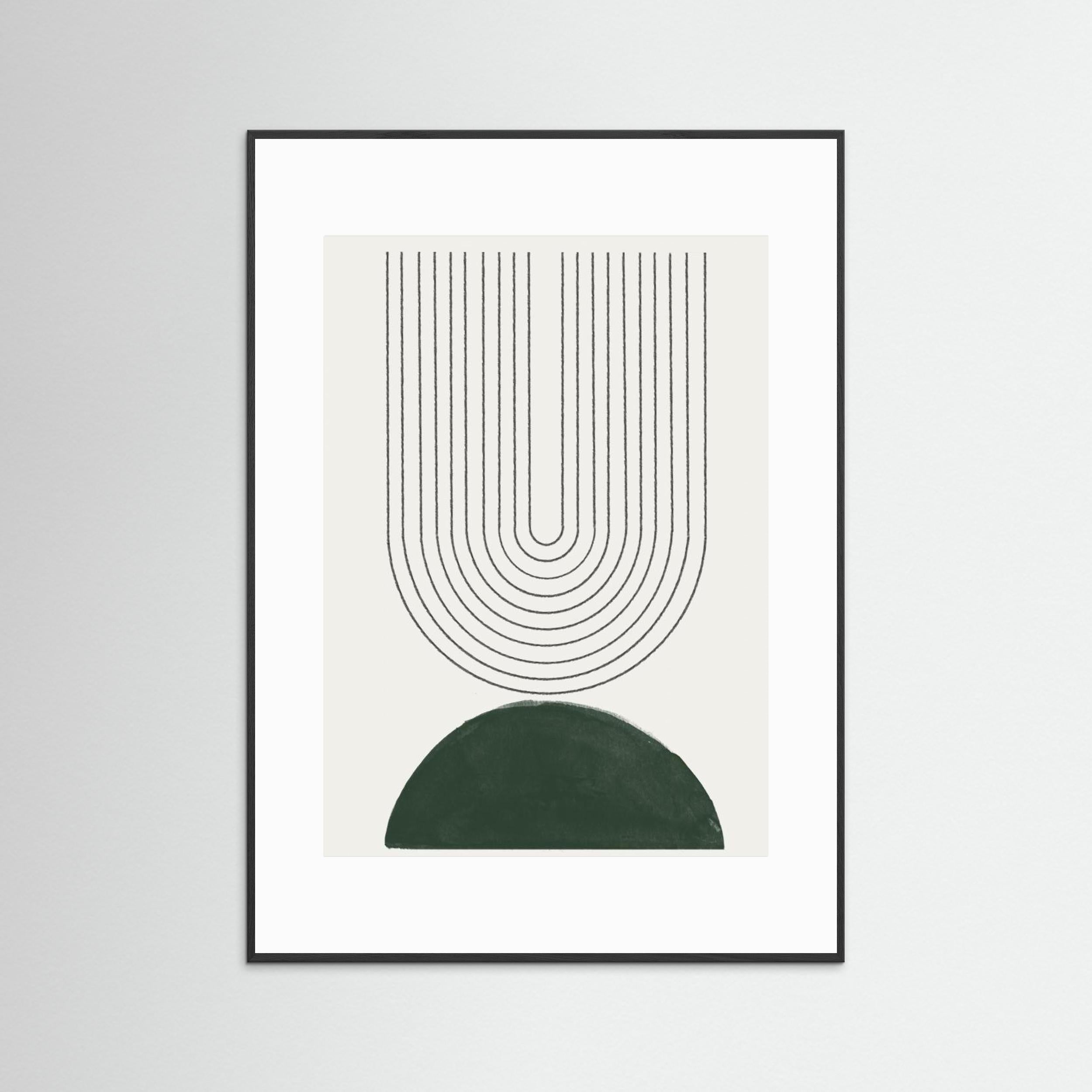 Green Mid Century Modern No.5 by The Miuus Studio Fine Art Paper