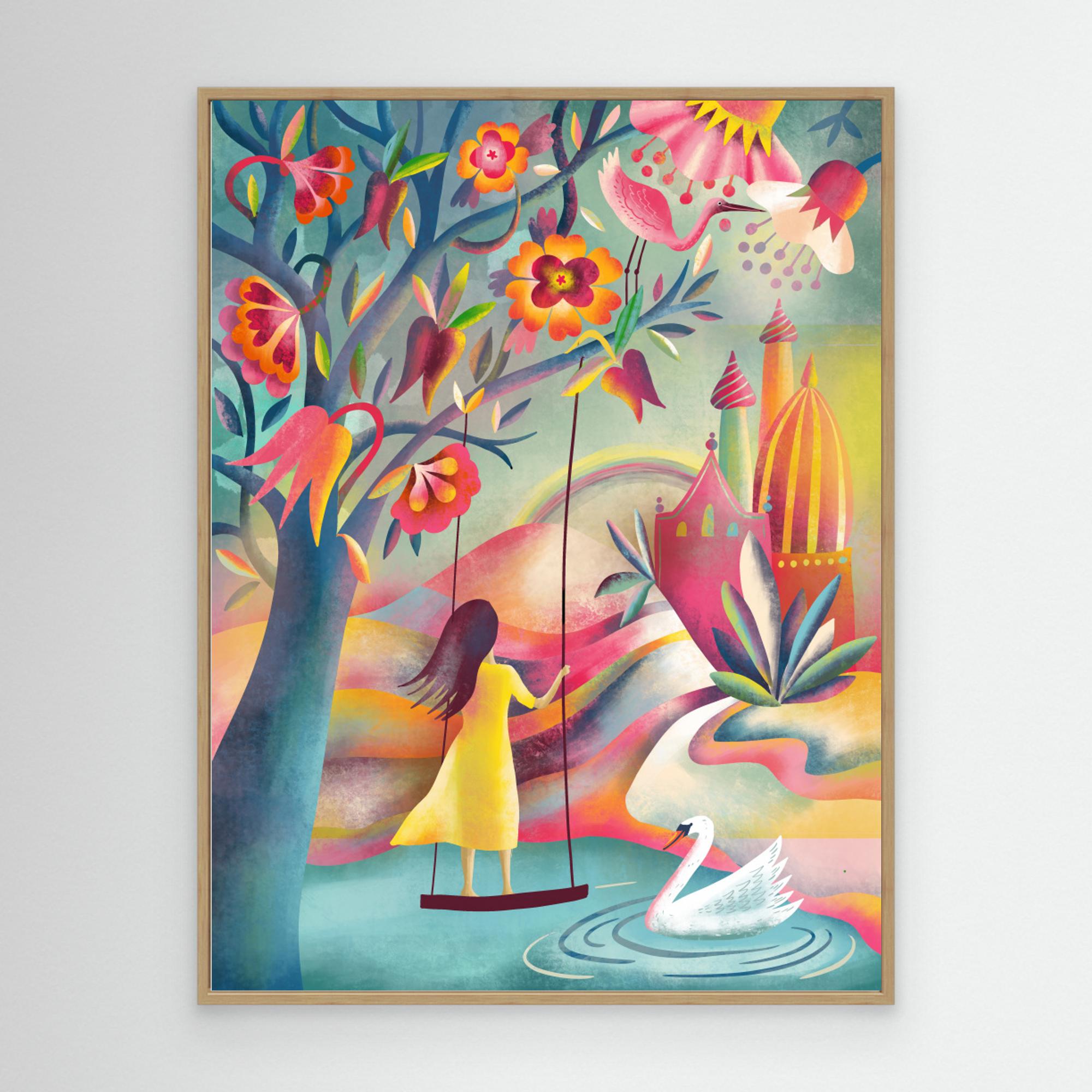 Woman With Dream Palace by Uta Krogmann Canvas