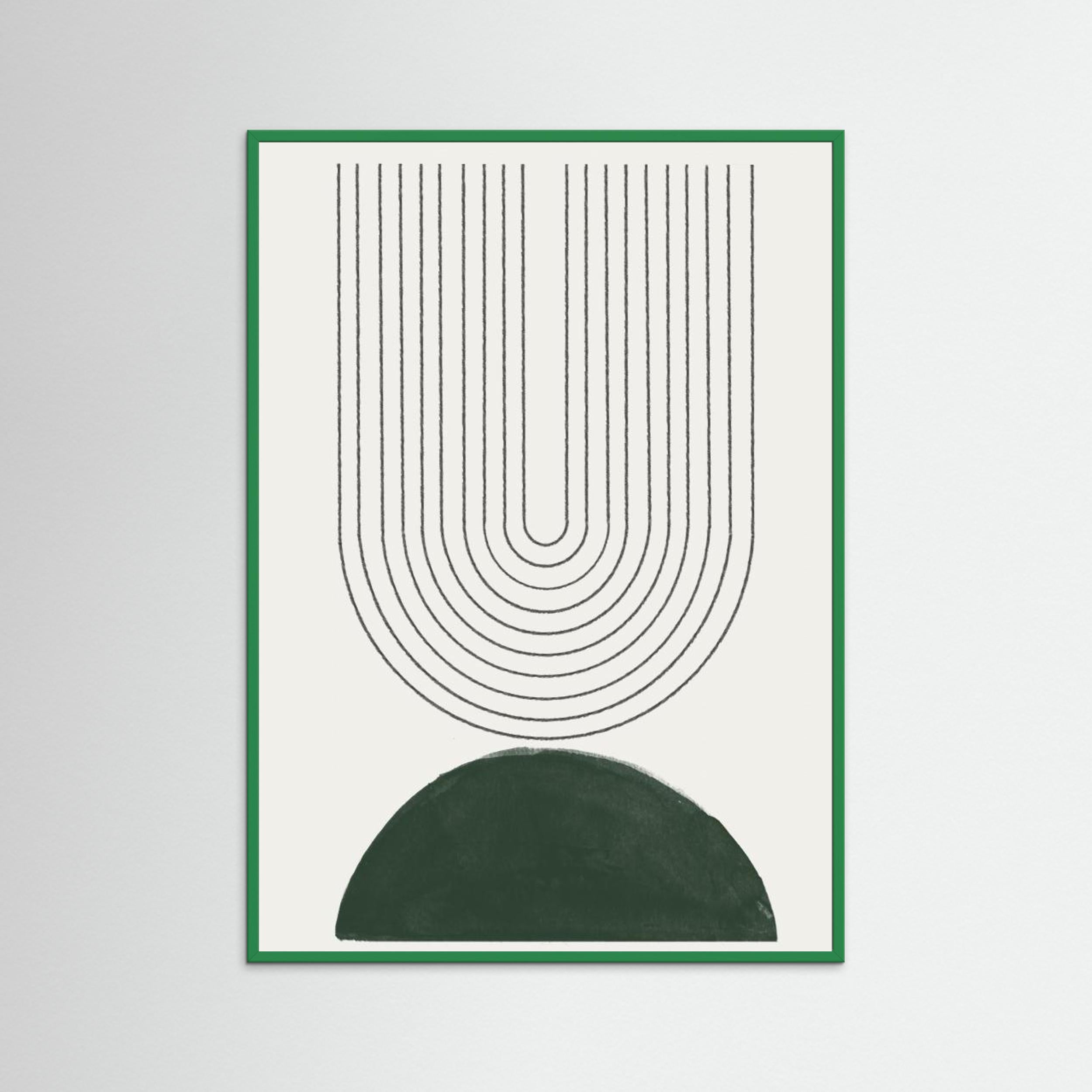 Green Mid Century Modern No.5 by The Miuus Studio Fine Art Paper 