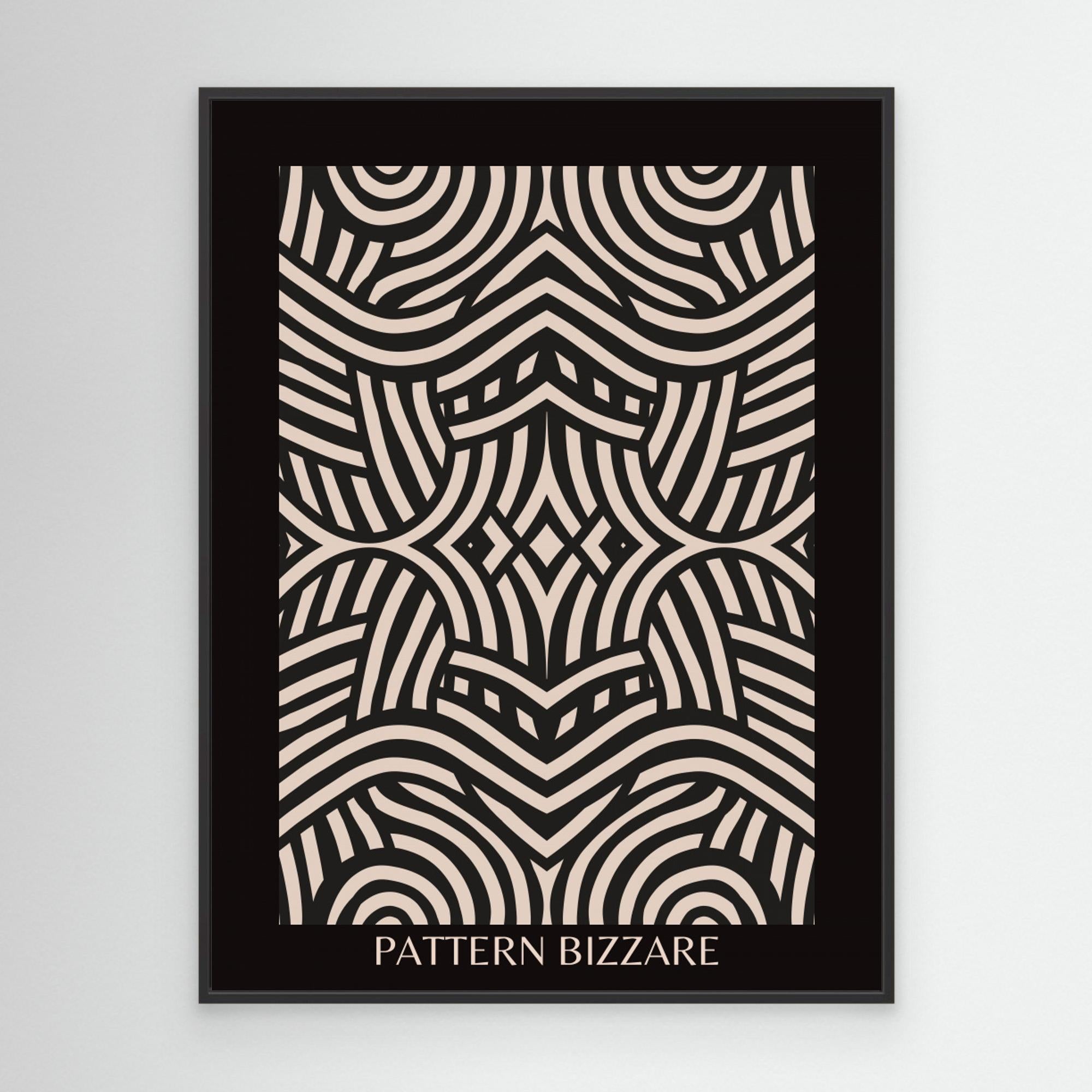 Black Pattern Bizarre 4 by Little Dean Canvas