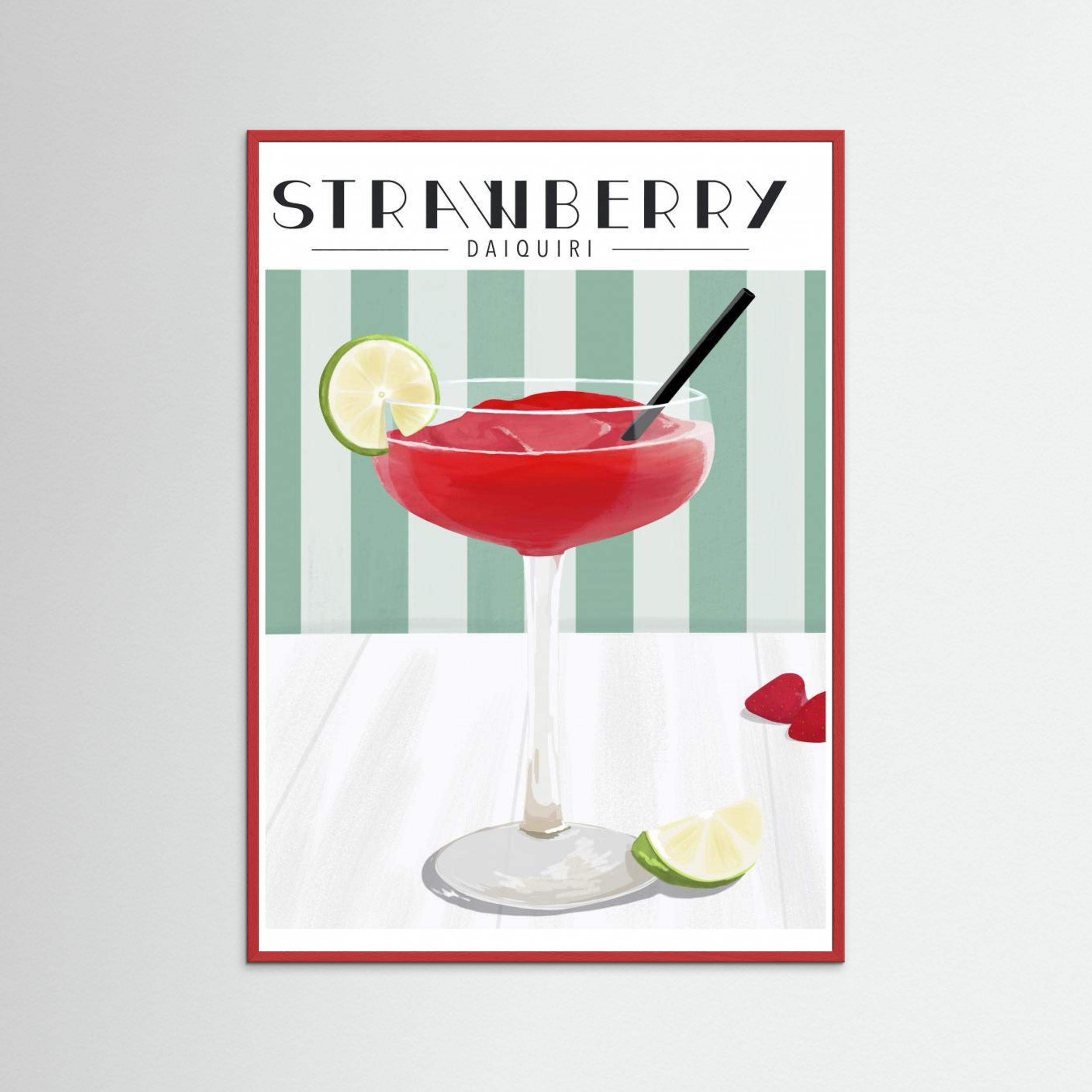 Strawberry Daiquiri by By Kammille Fine Art Paper 