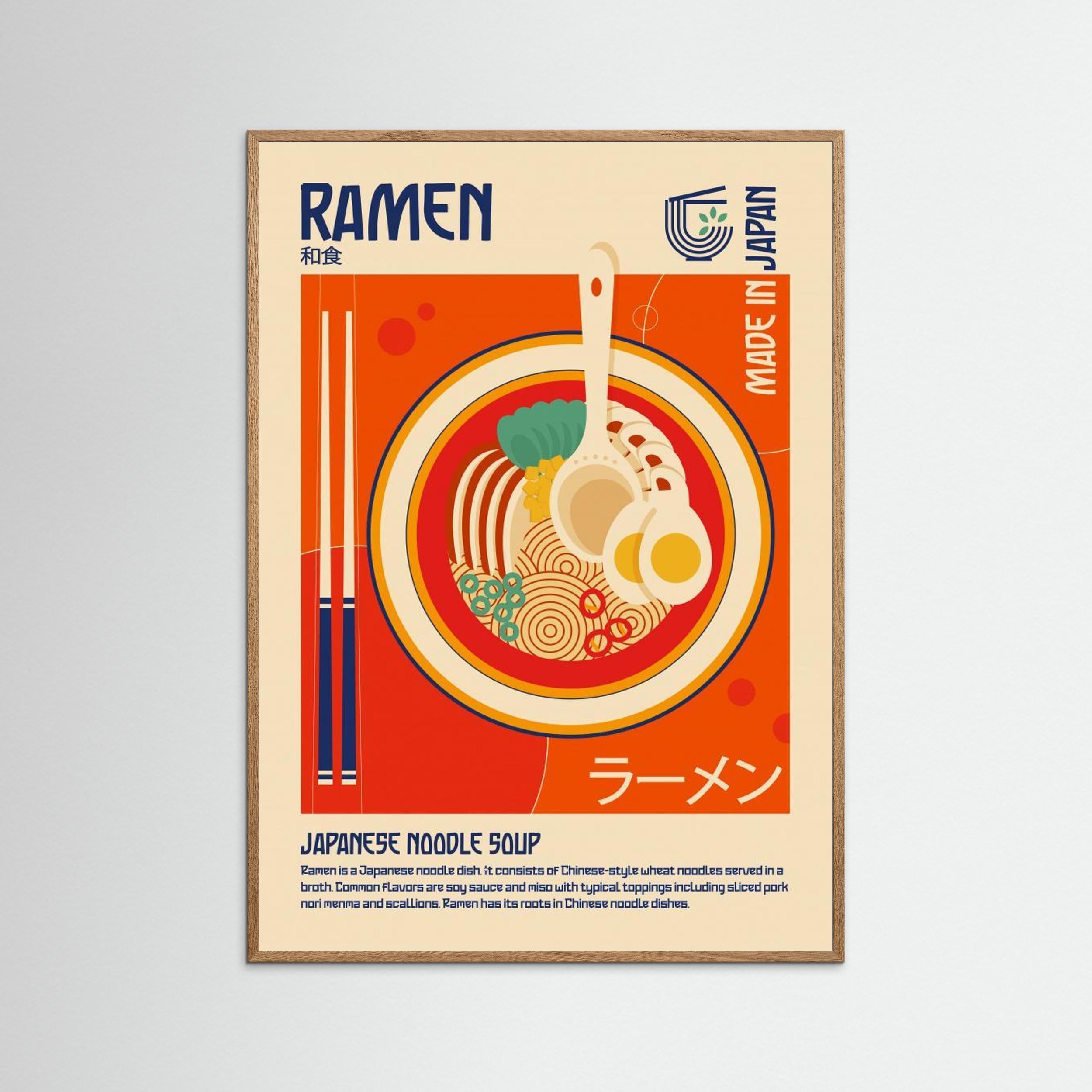 Ramen Japanese Food Print by Retrodrome