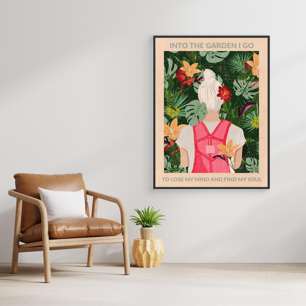 Into the Garden (grey) by Wall Chart Art Studio Canvas