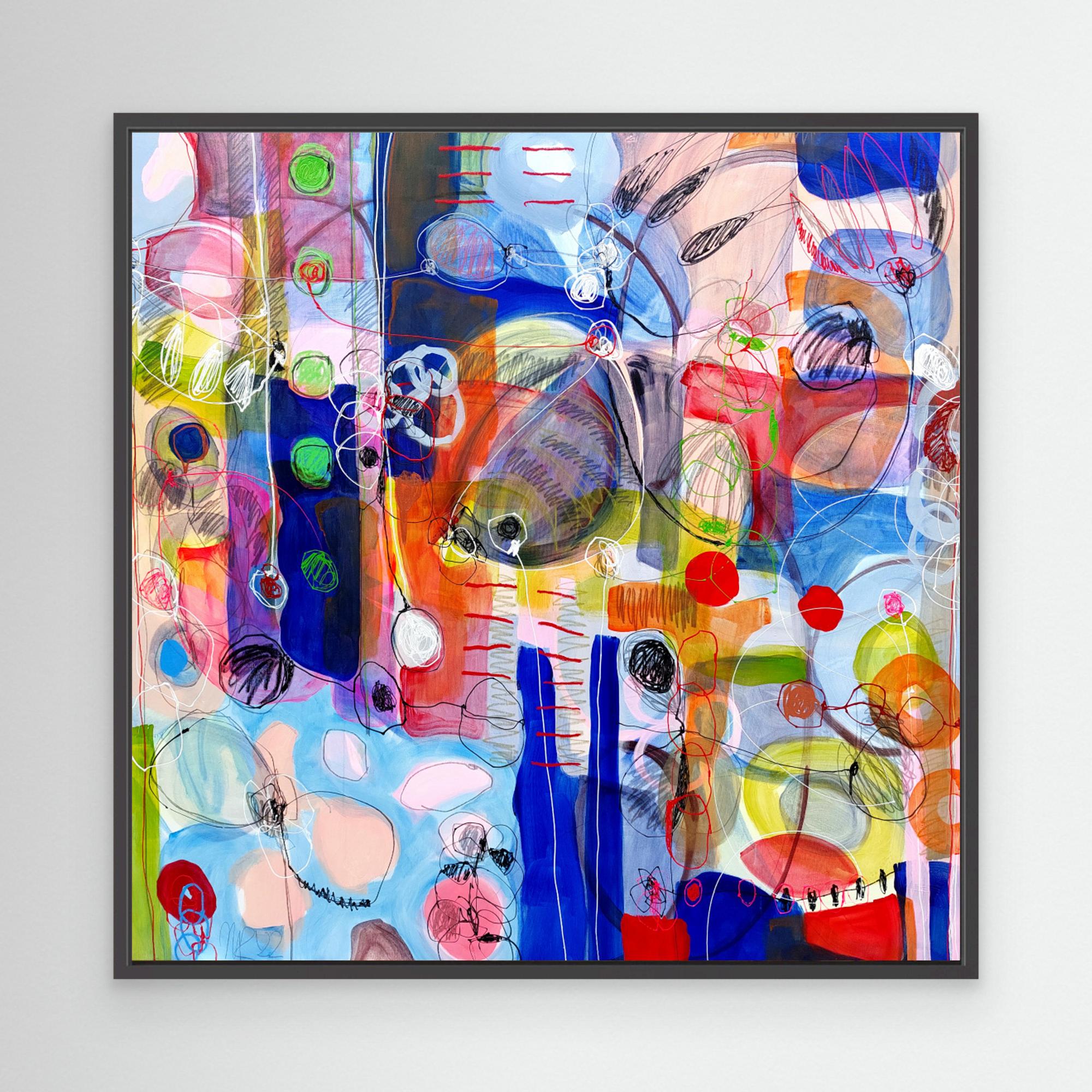 Les Hibous I 150x150cm by Monika Riethmueller Canvas