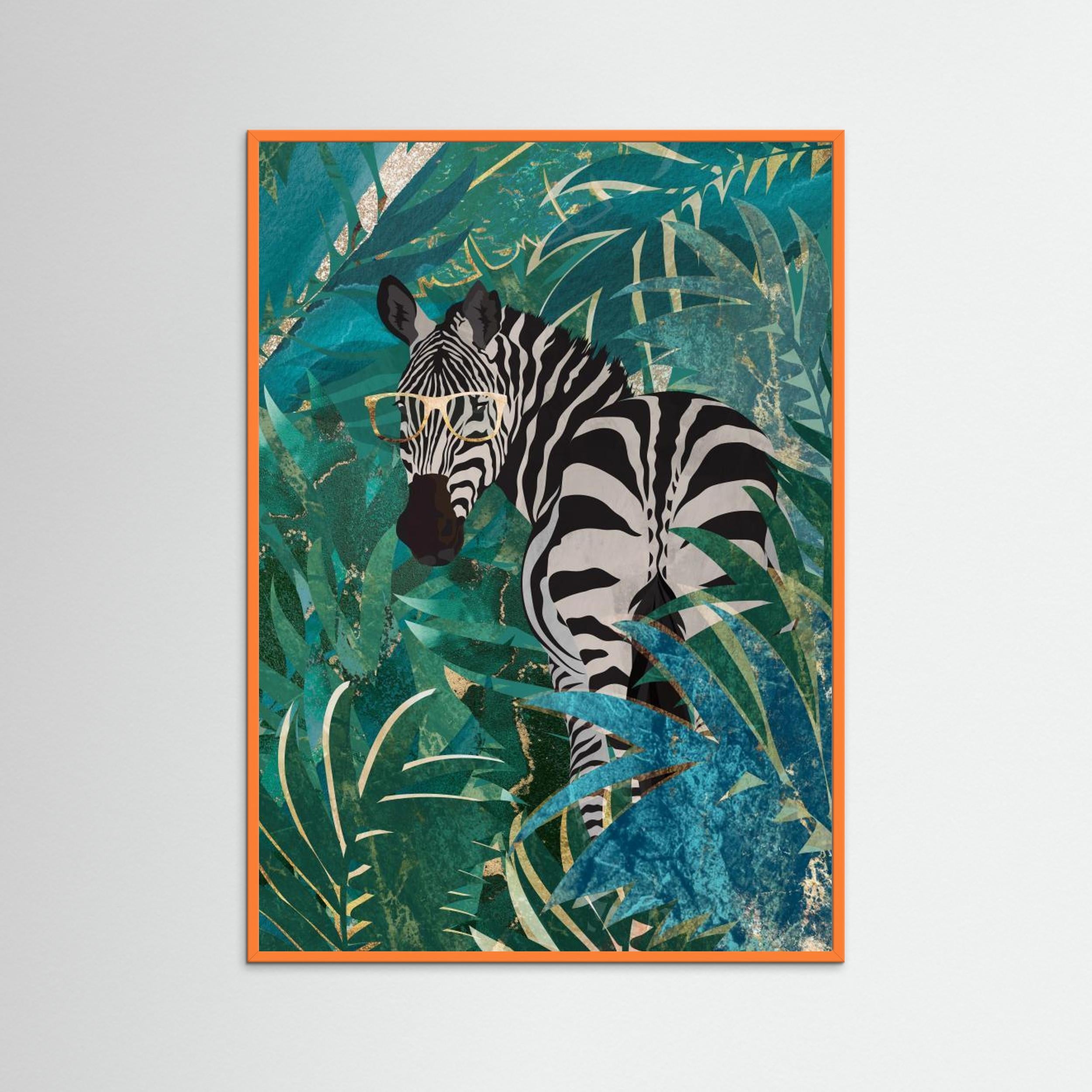 Zebra in the jungle 2 by Sarah Manovski Fine Art Paper