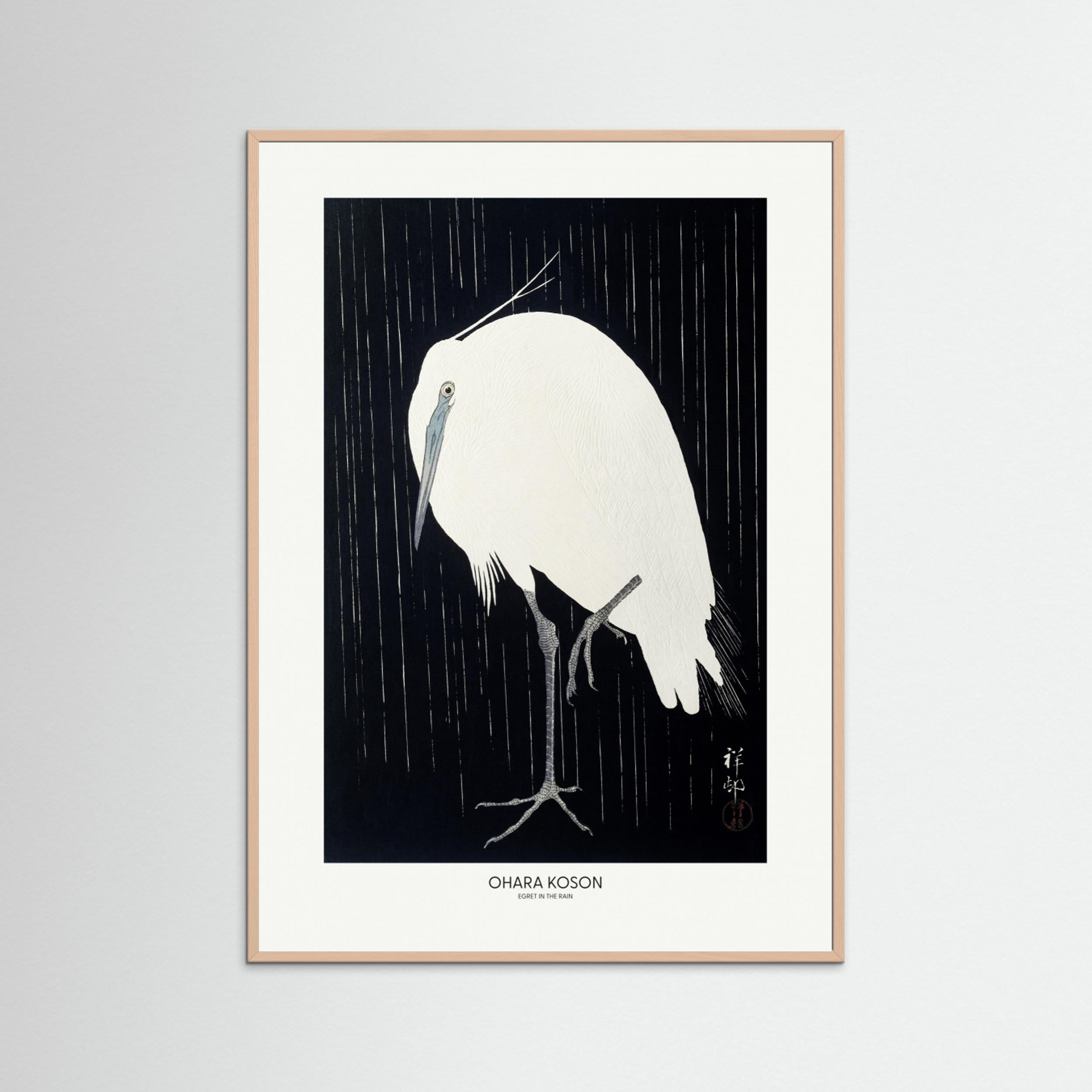 Egret In The Rain Fine Art Paper 