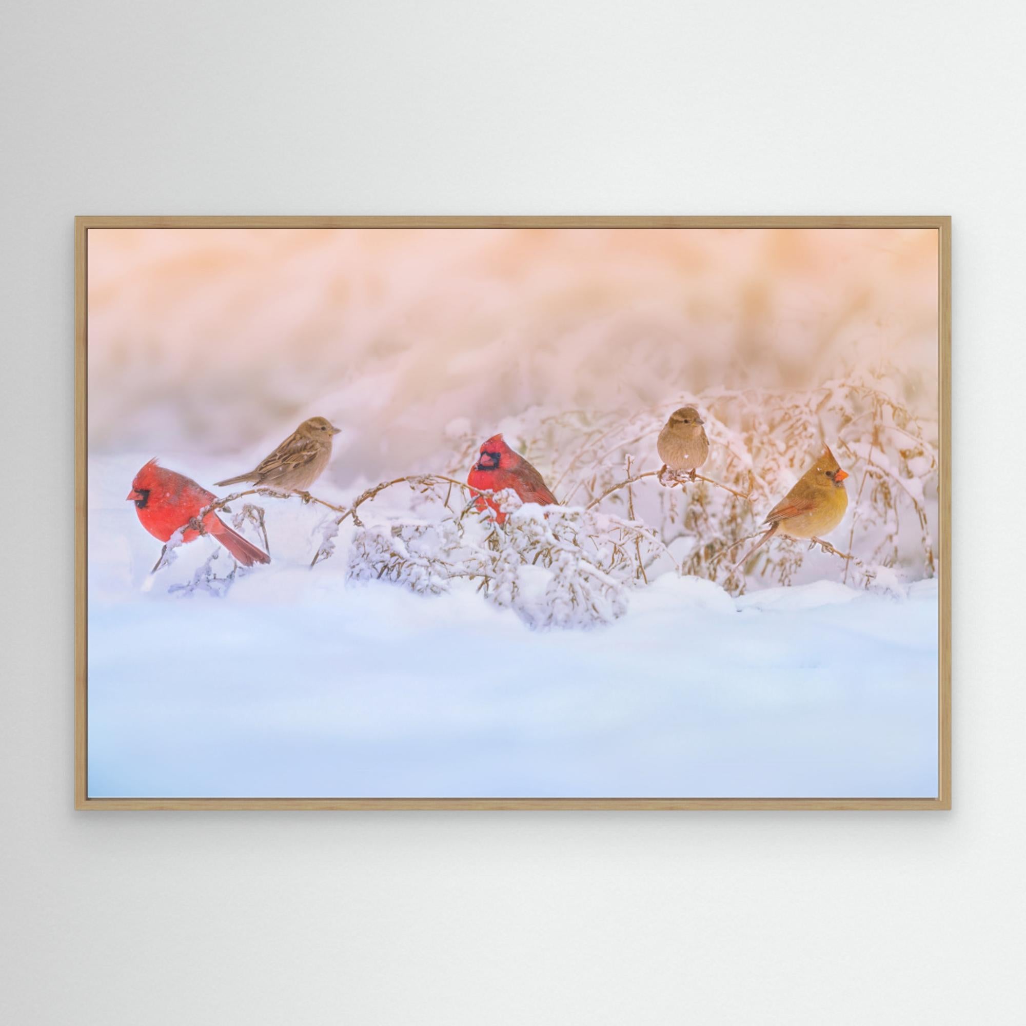 Snowy Morning  Party by Ling  Lu Canvas