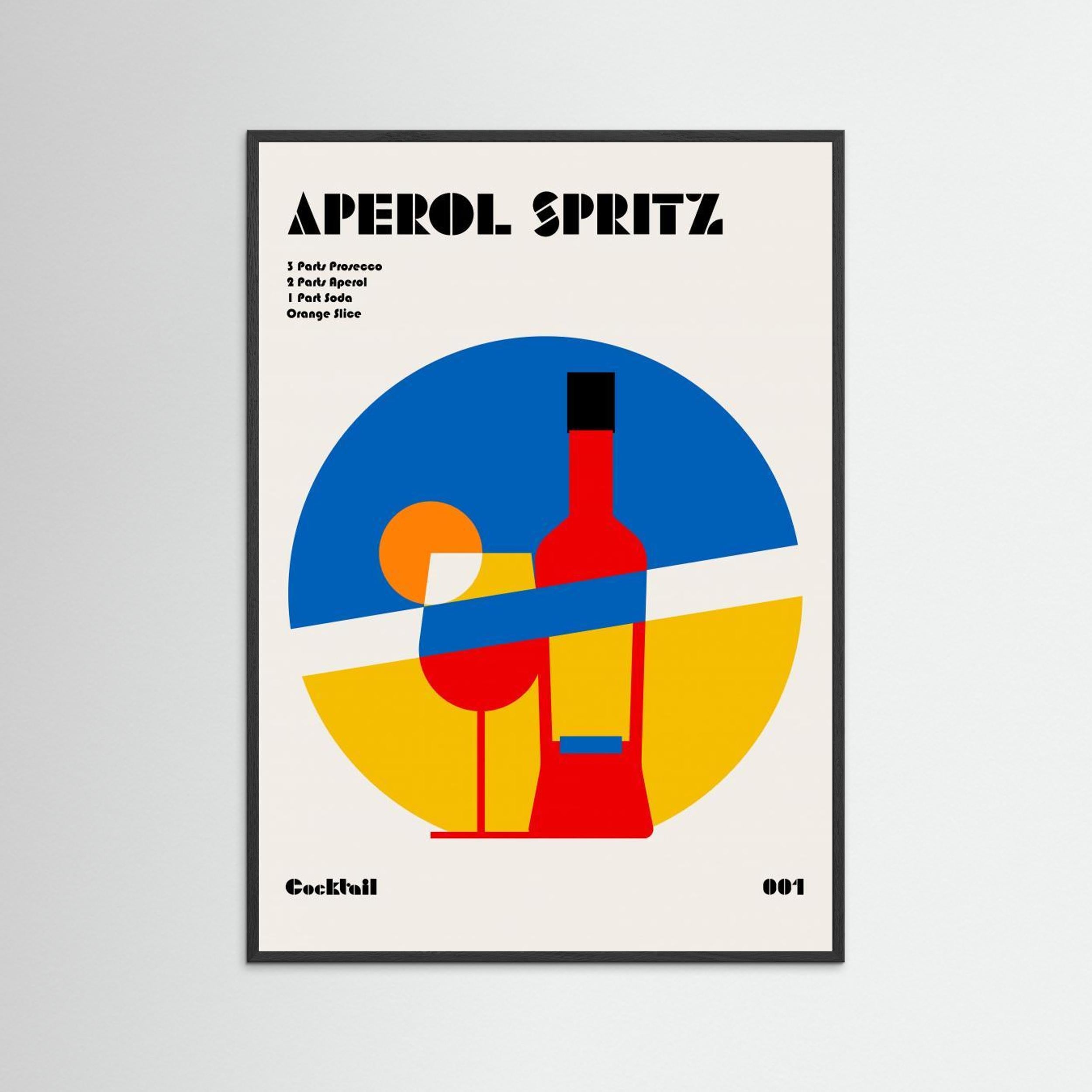 Aperol Spritz Cocktail Bauhaus Art Print by Retrodrome