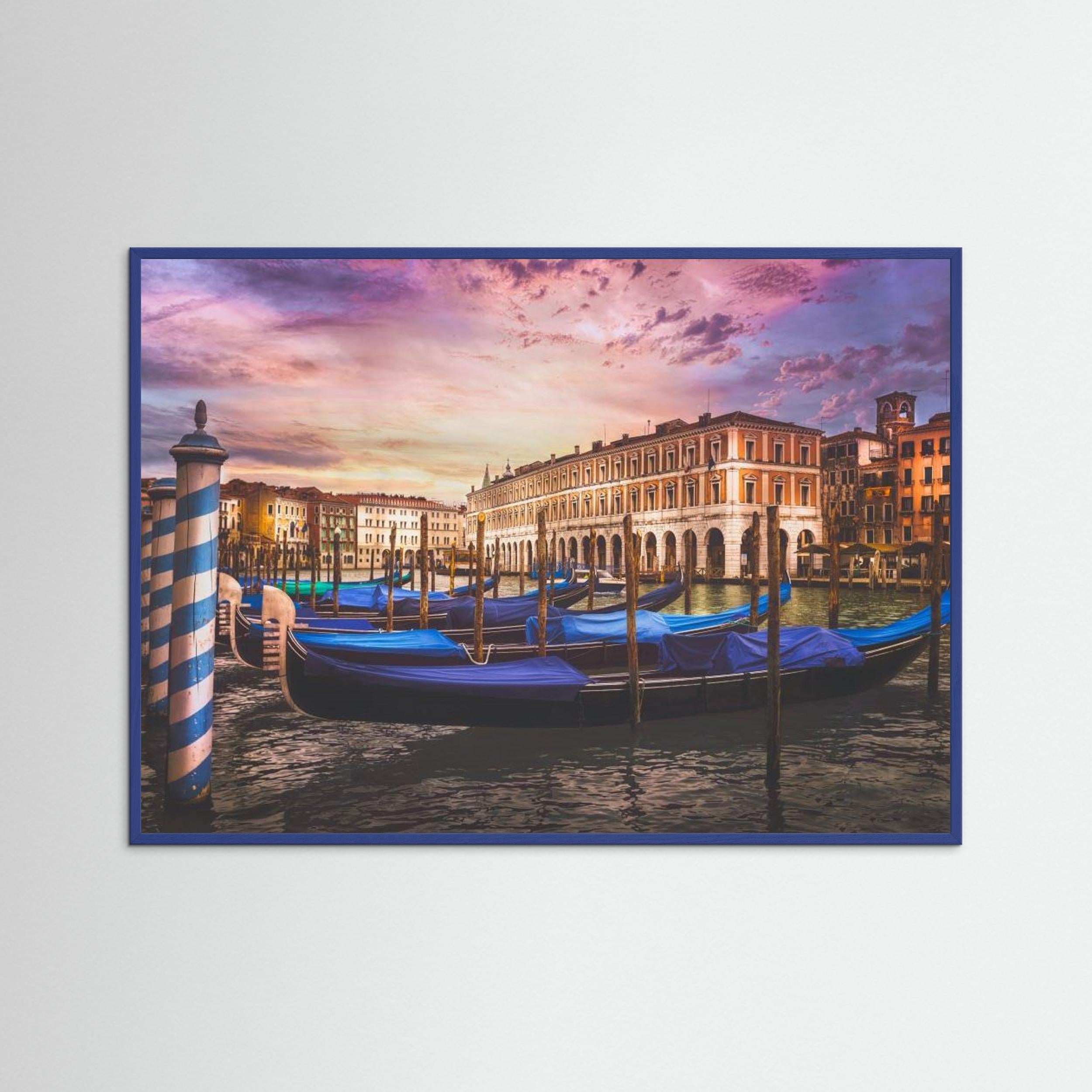 Gondolas of the Grand Canal by Miary Andria Fine Art Paper