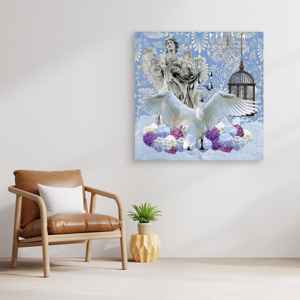 Blue Day Blue Swan by Sue Skellern Canvas
