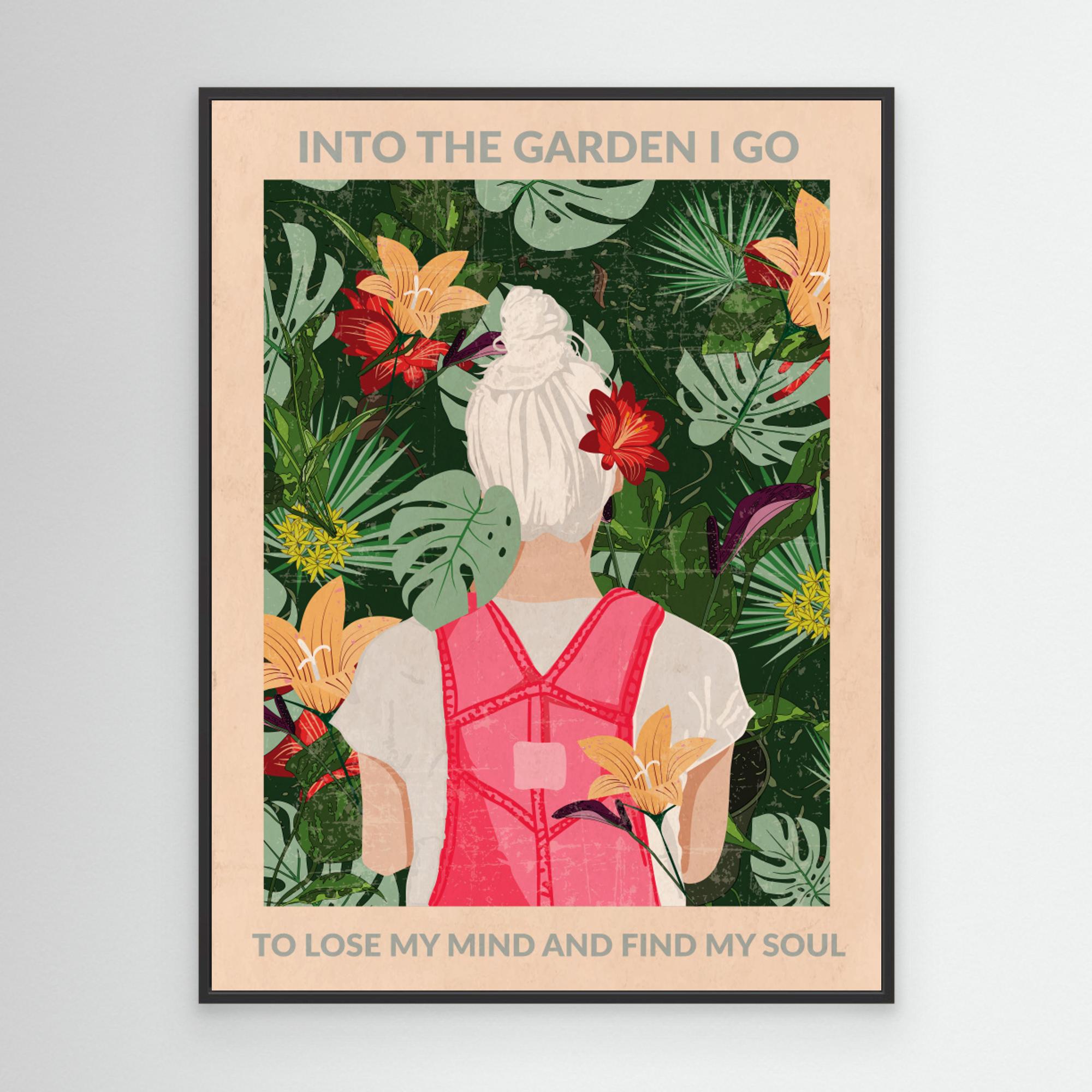 Into the Garden (grey) by Wall Chart Art Studio Canvas