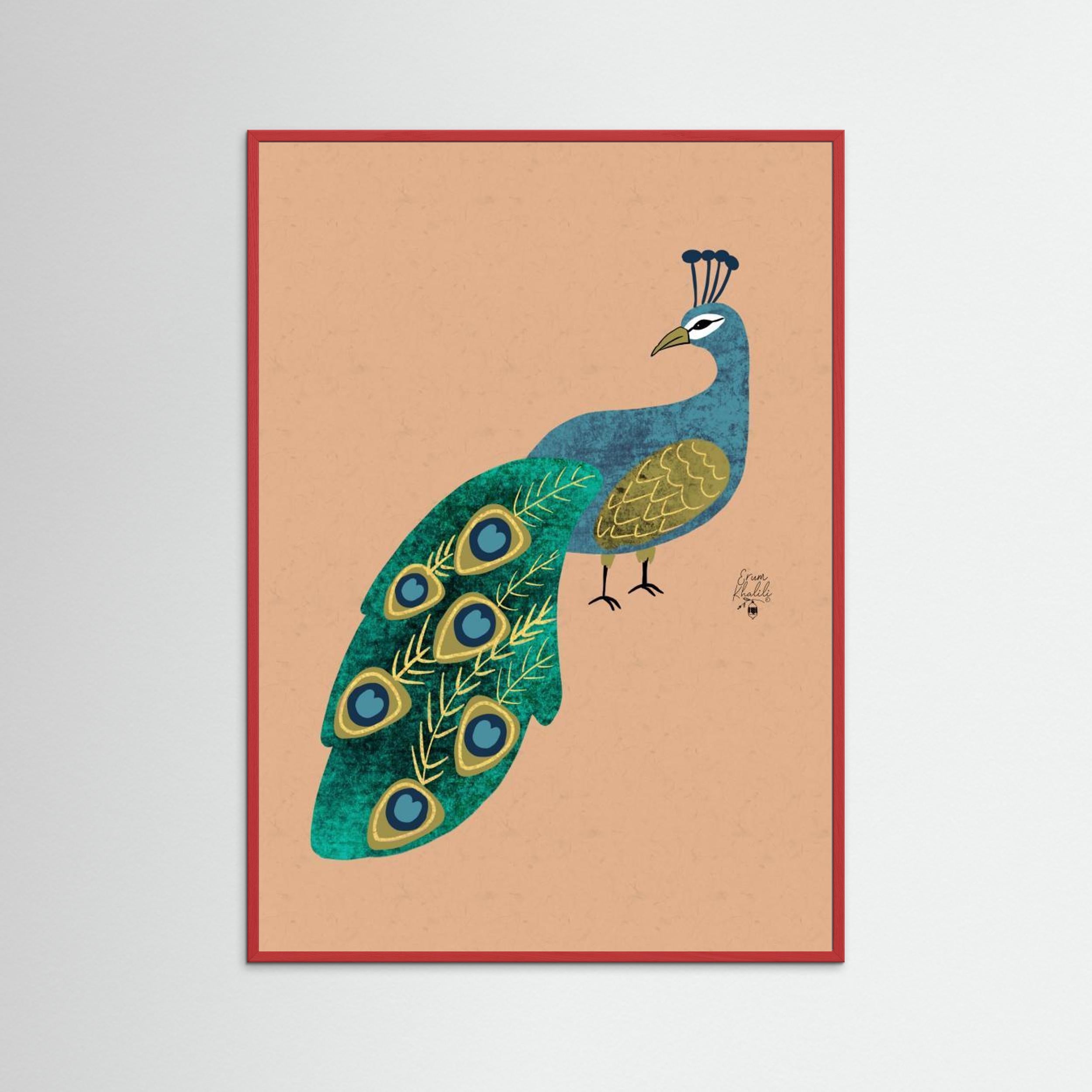 Peacock Erum Khalili.png by Erum Khalili Fine Art Paper 