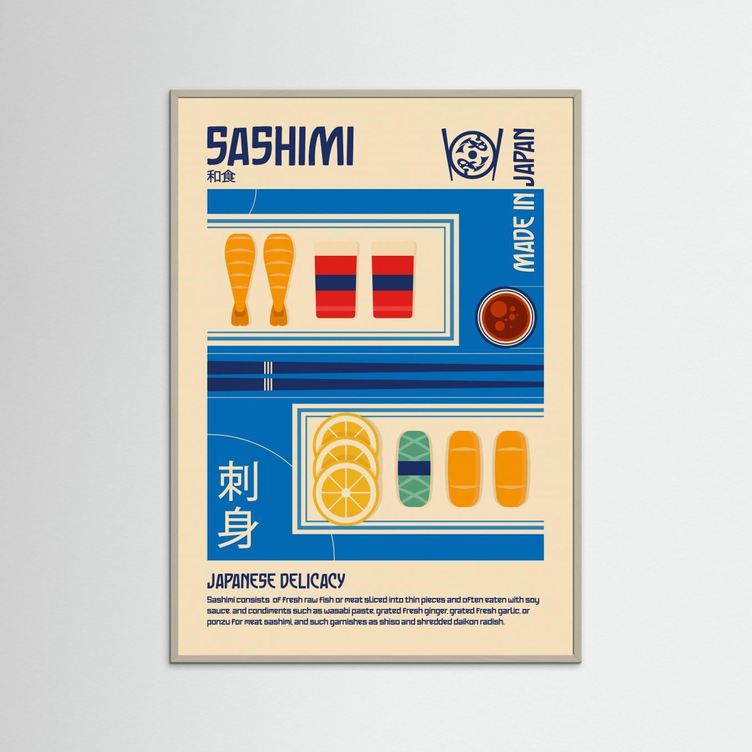 Sashimi Japanese Food Print by Retrodrome