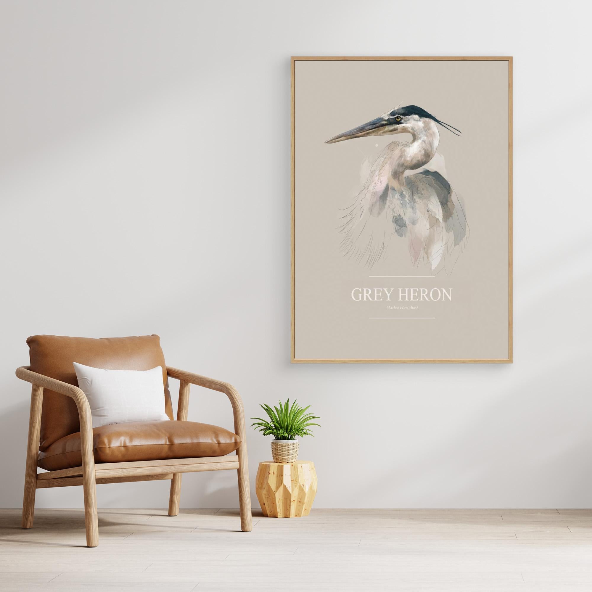 Grey Heron by Gabriella Roberg Canvas