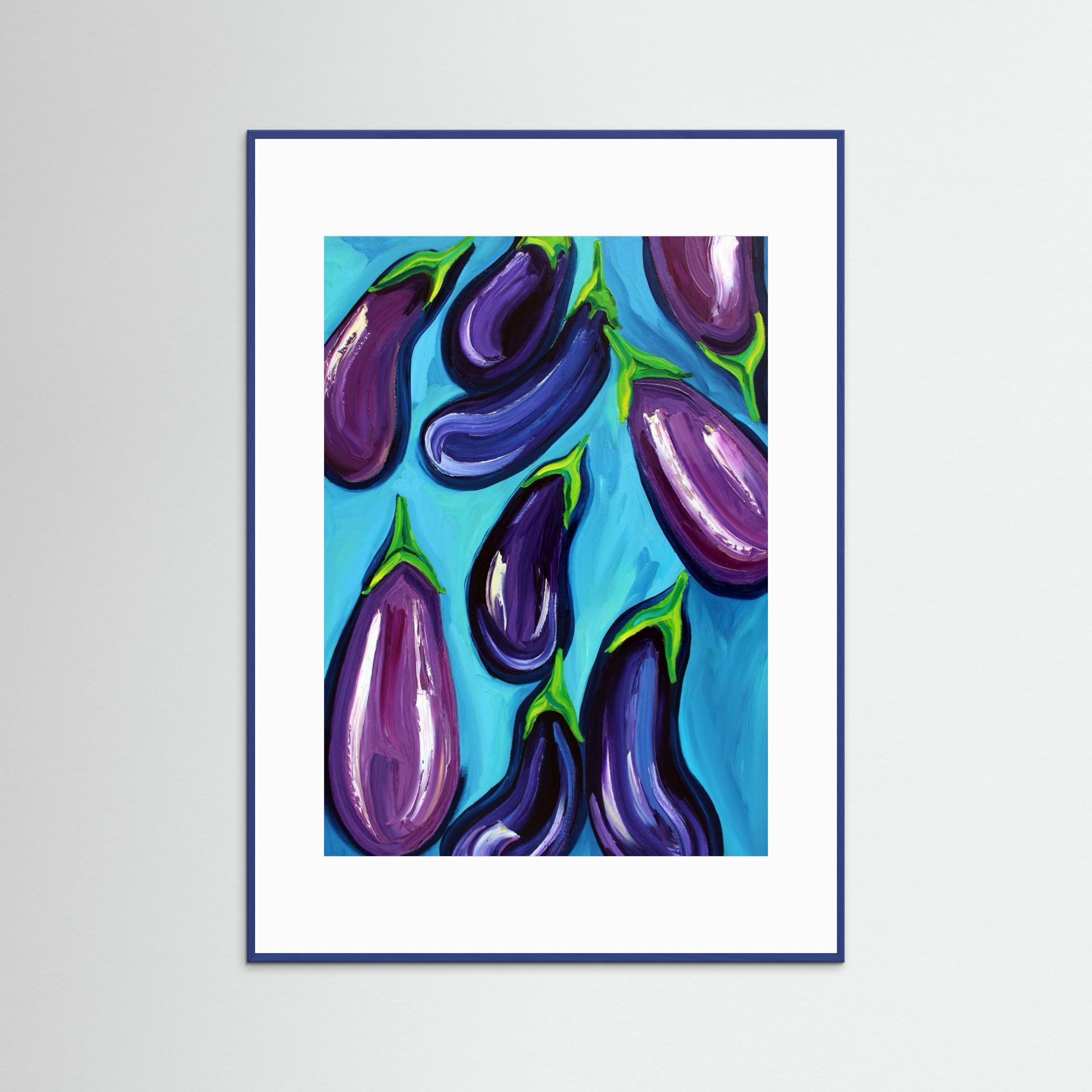 Aubergines Rain by Alice Straker Fine Art Paper 