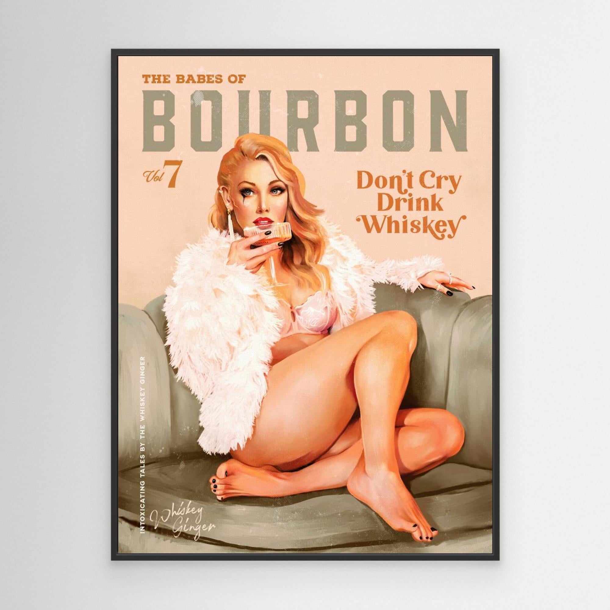 Babes of Bourbon Vol 7 Sexy Vintage Whiskey Pinup Girl by The Whiskey Ginger Canvas
