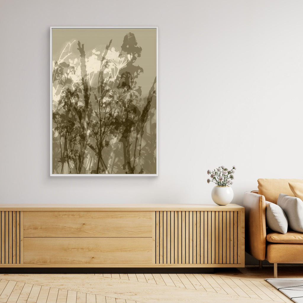 Misty Meadow. Abstract Botanical Art No.1 by Dina Dankers  Canvas