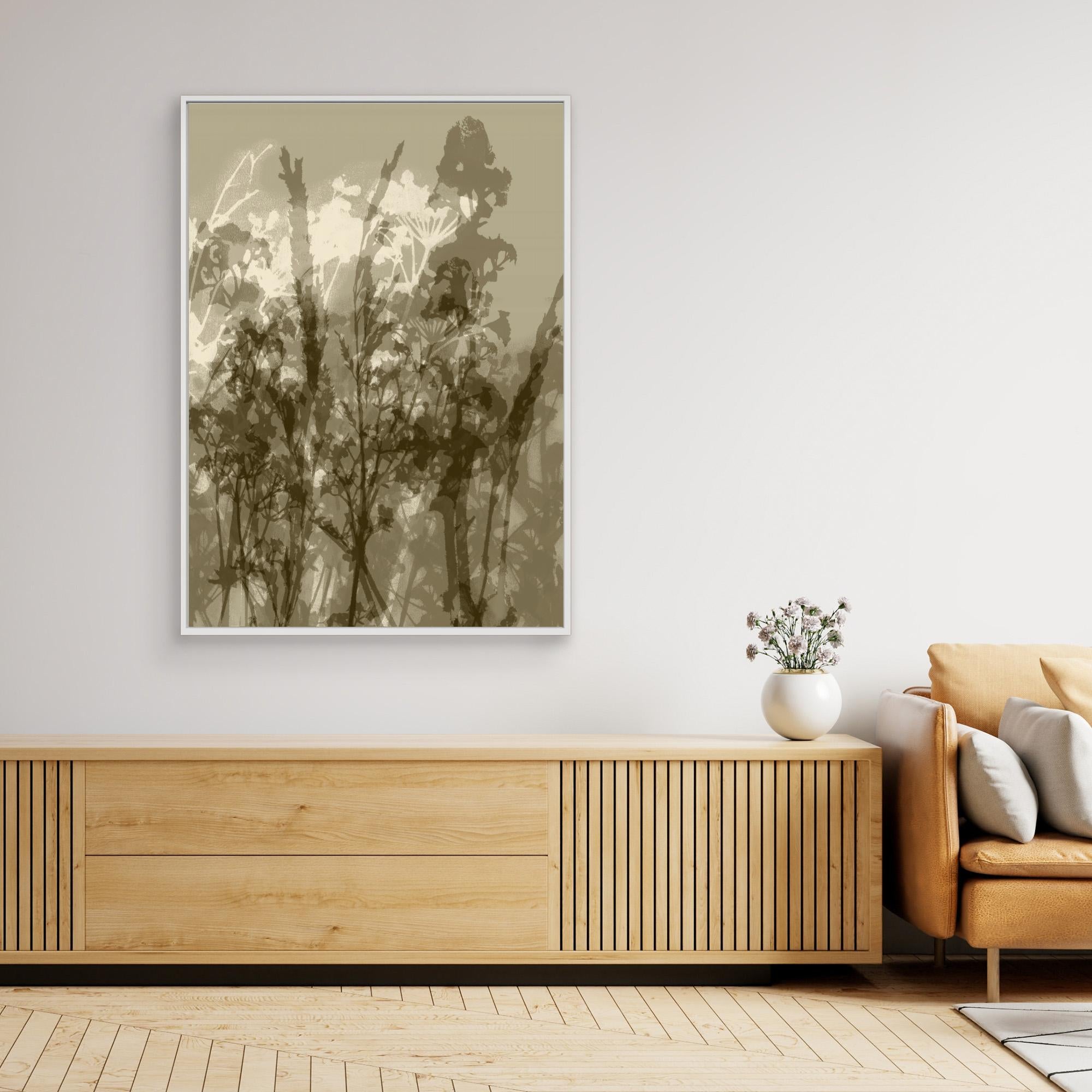 Misty Meadow. Abstract Botanical Art No.1 by Dina Dankers  Canvas