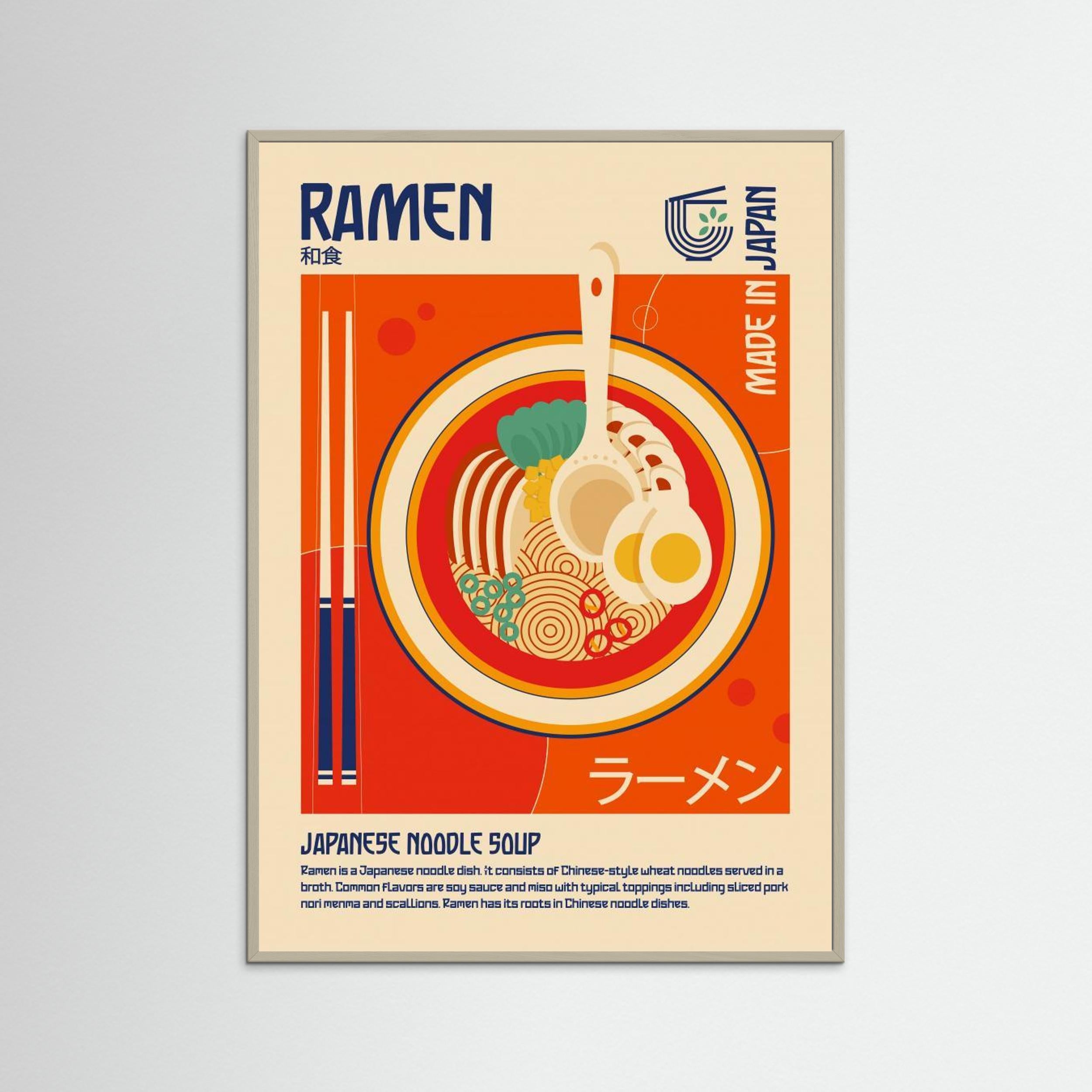 Ramen Japanese Food Print by Retrodrome