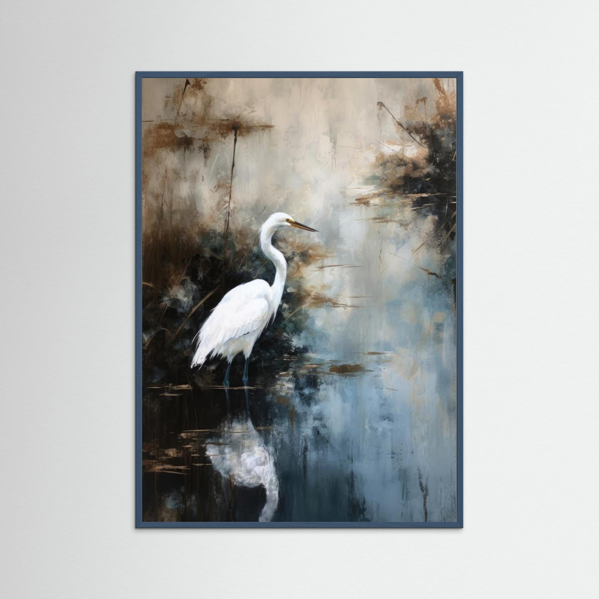 Egret in Lake by Treechild Fine Art Paper