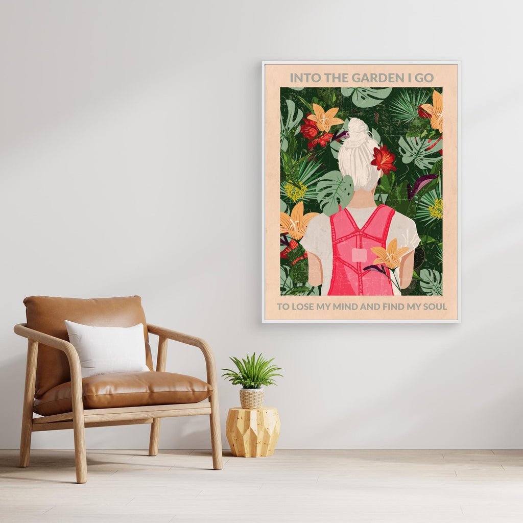 Into the Garden (grey) by Wall Chart Art Studio Canvas