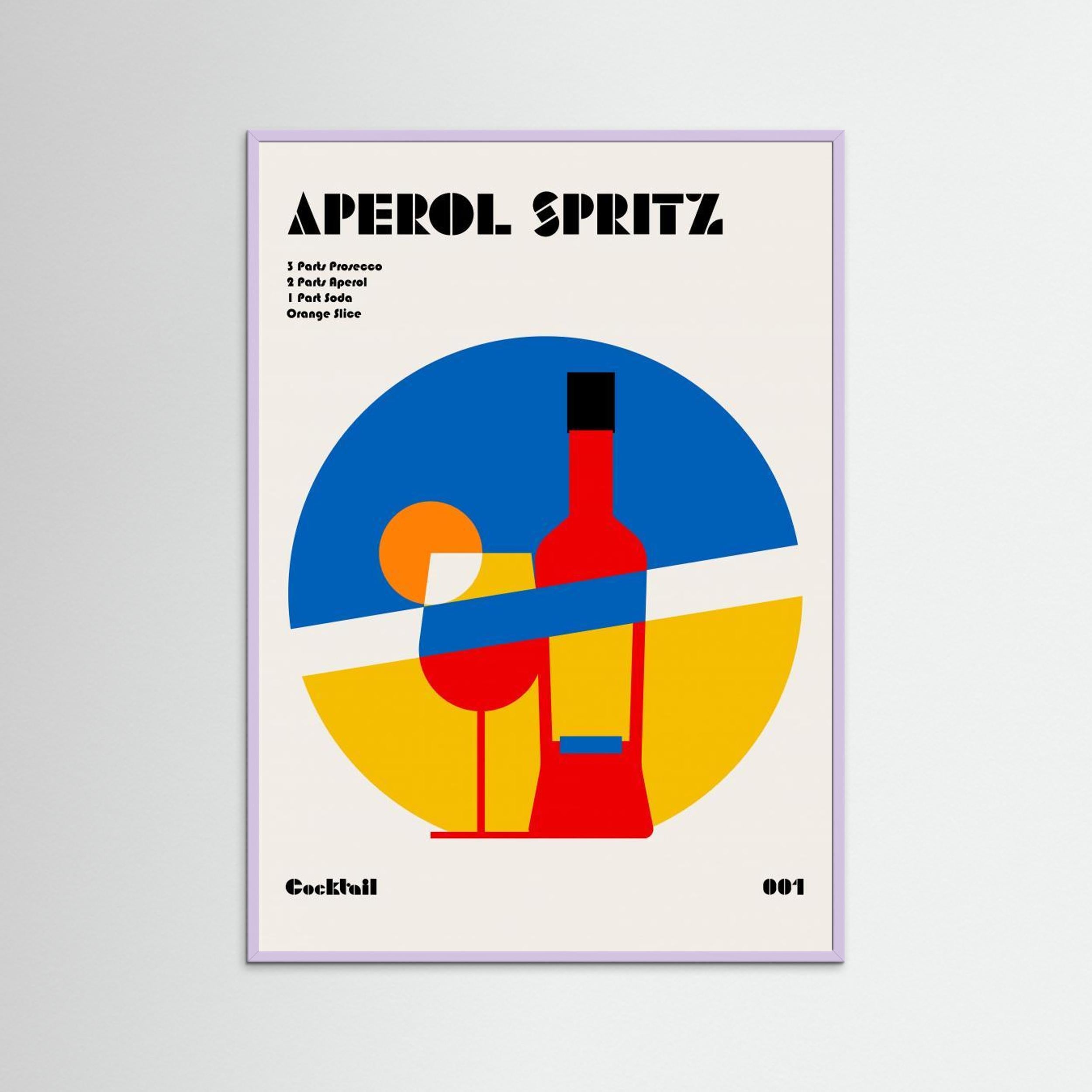 Aperol Spritz Cocktail Bauhaus Art Print by Retrodrome