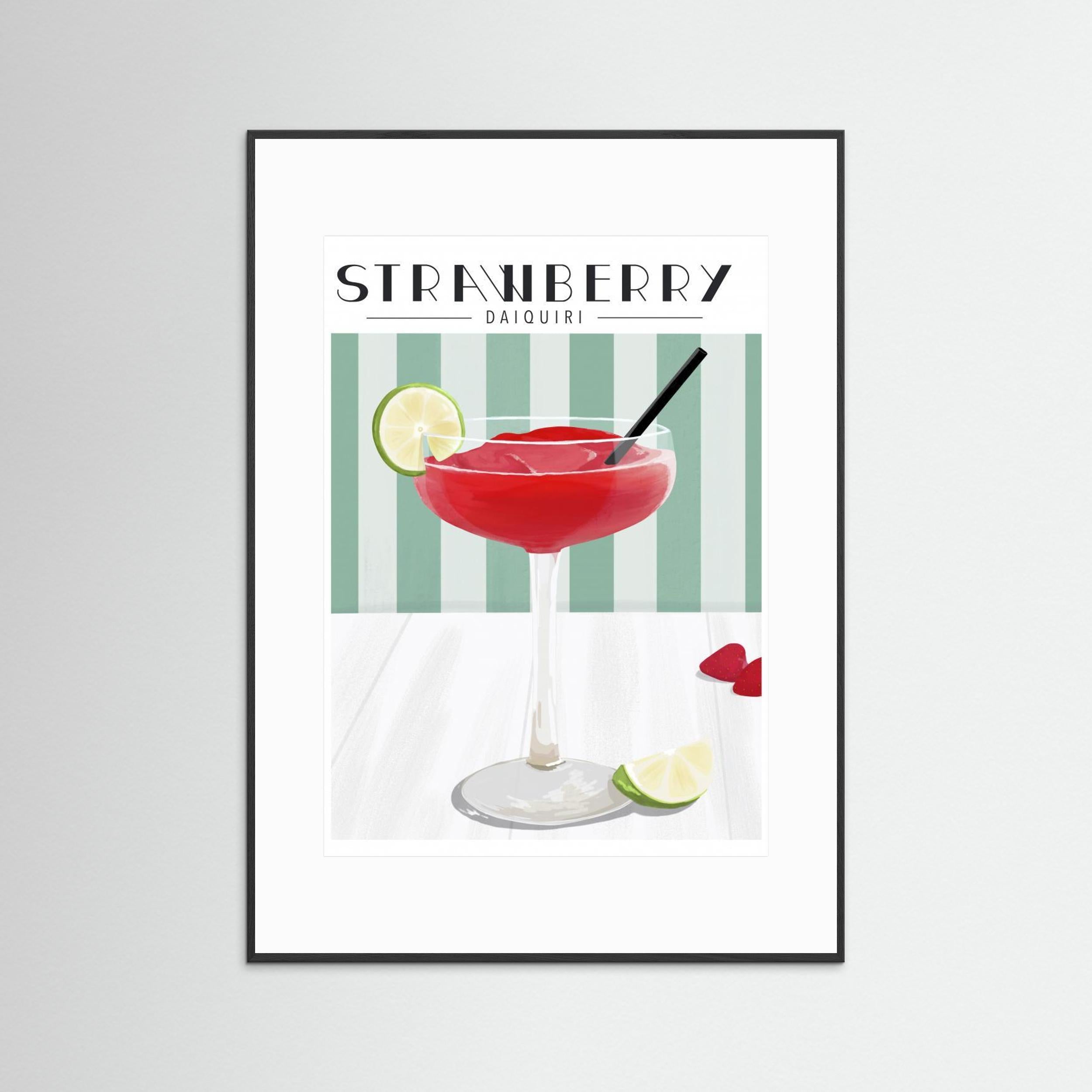 Strawberry Daiquiri by By Kammille Fine Art Paper 