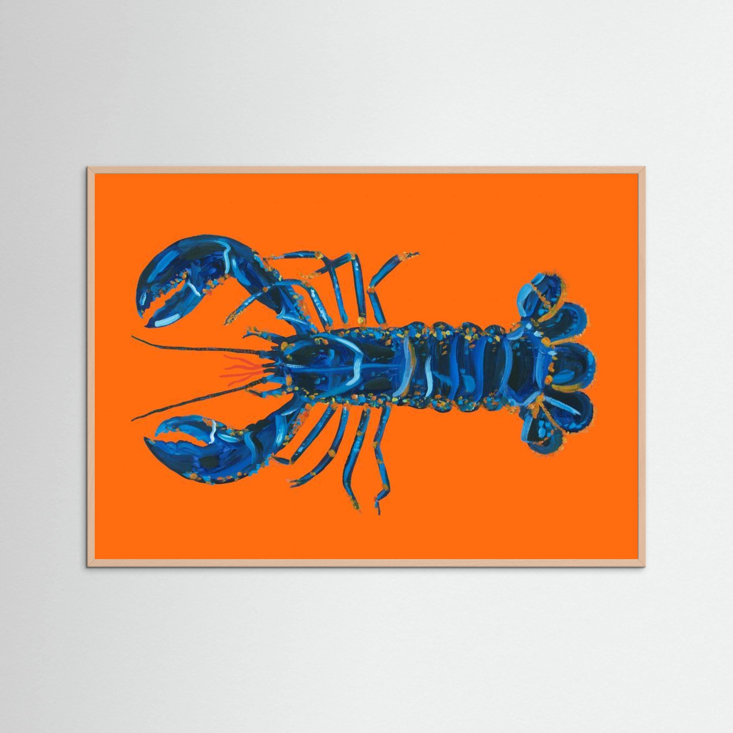 Lobster On Orange by Alice Straker Fine Art Paper 